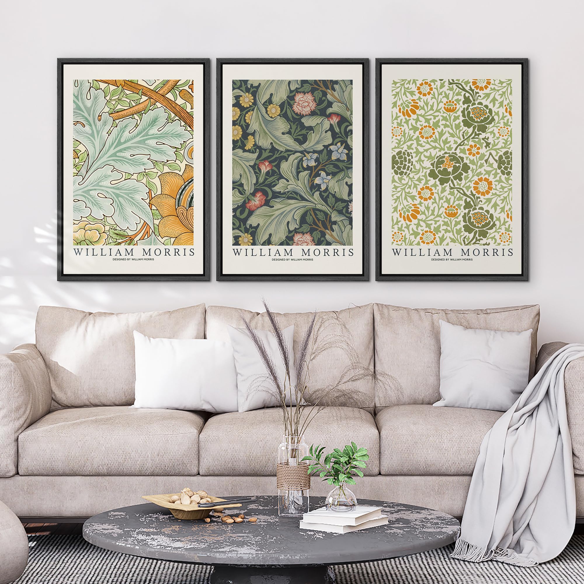 Wall26 Framed Canvas Print Wall Art Set William Morris Flower Tapestry Posters Nature Wilderness Illustrations Modern Art Decora
