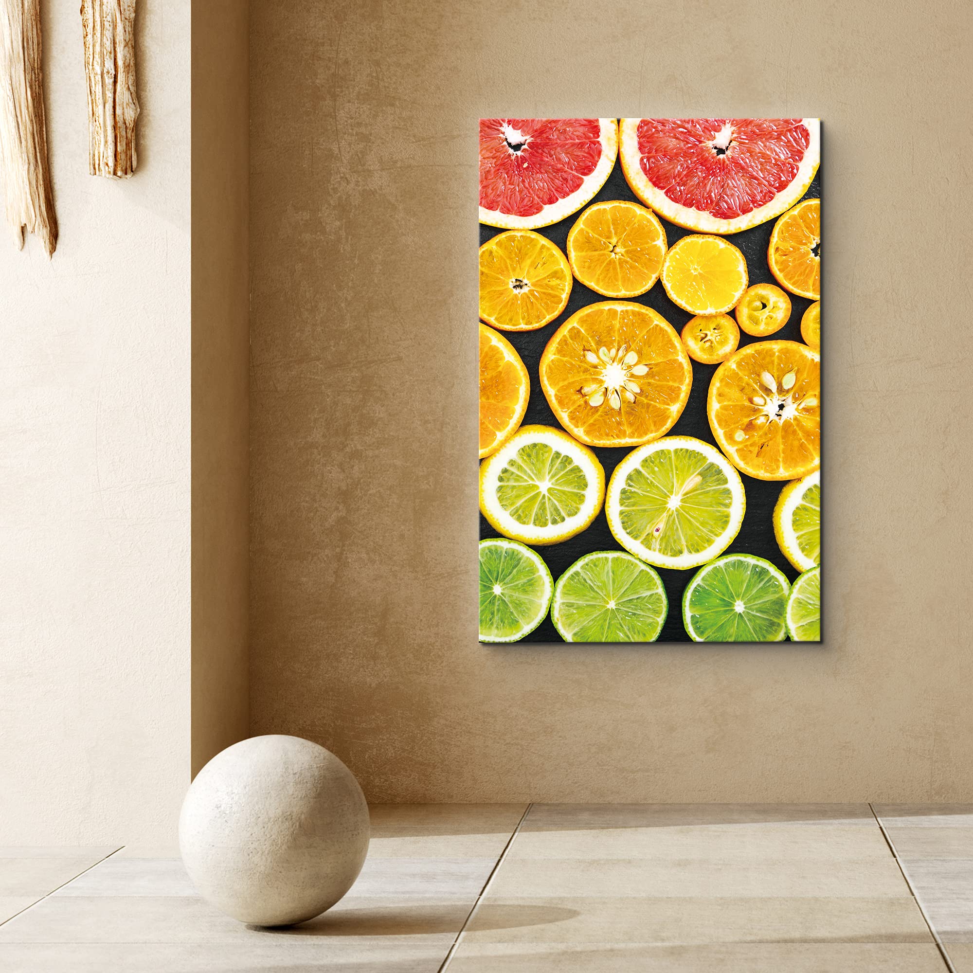 Signford Canvas Print Wall Art Orange, Lime, And Grapefruit Array Fruit Family Photography Modern Art Decorative Elements Closeu