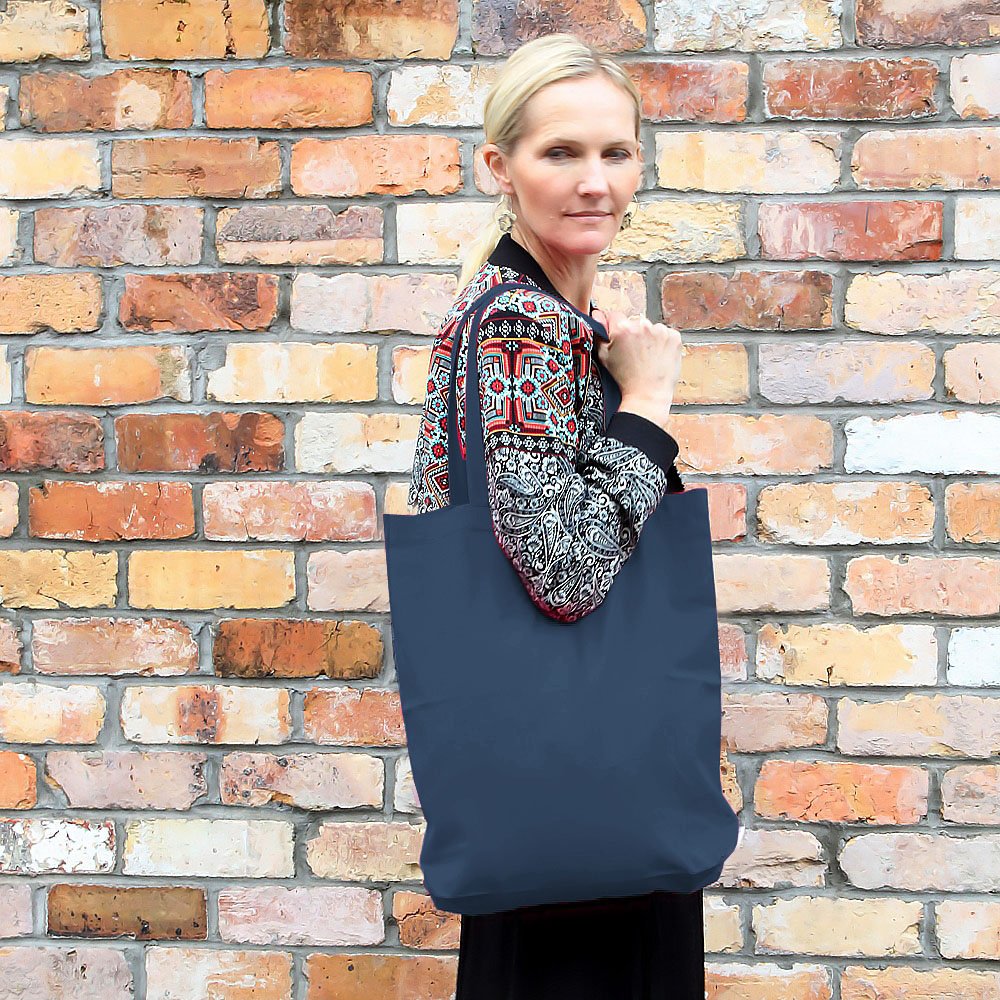 Augbunny 100% Cotton Canvas Shopping Tote Bag Grocery Bag 4-Pack