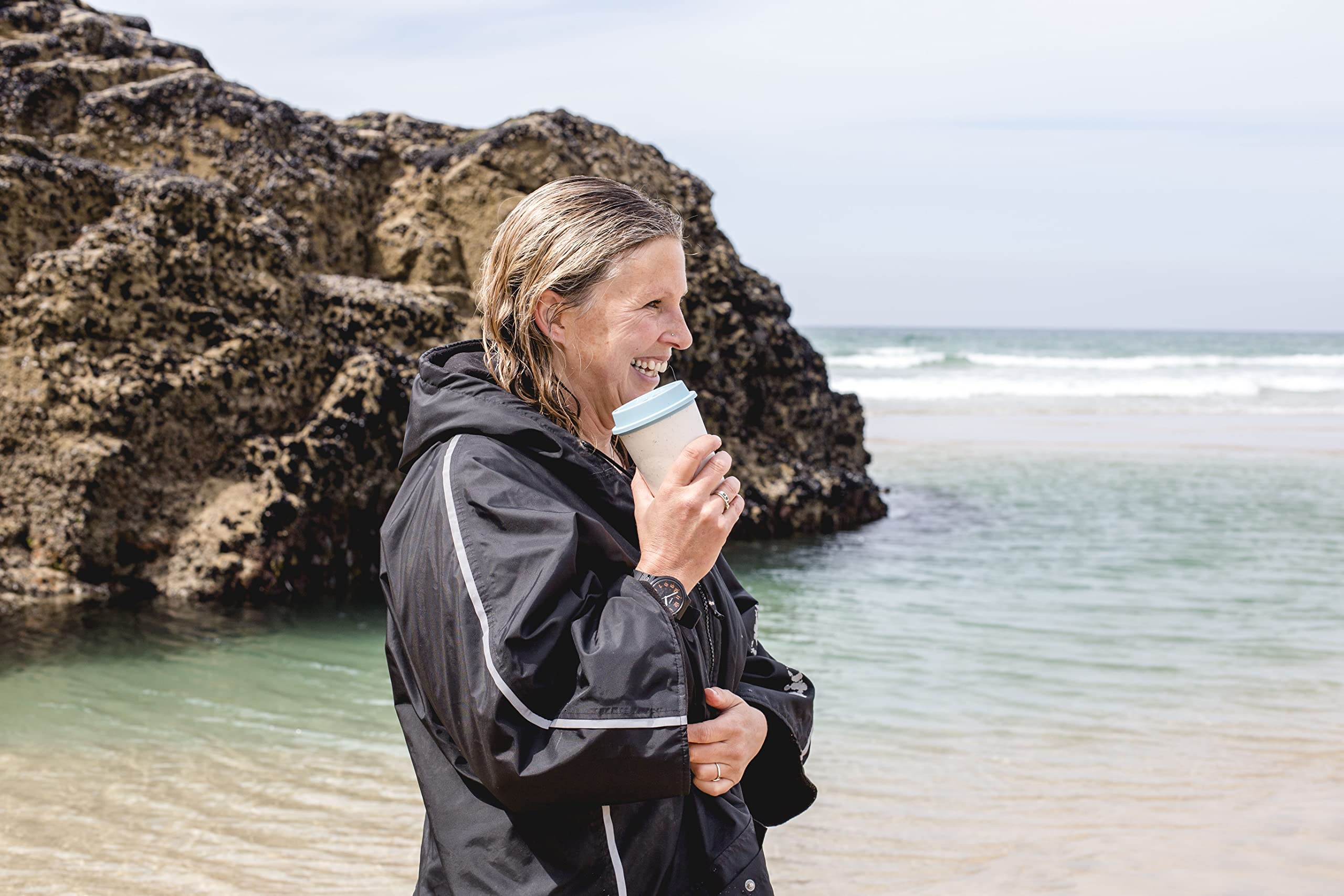 Circular Now Cup - 12Oz/340Ml Reusable Coffee Cup Made From Recycled Single Use Cups. Insulated And Recyclable. (Cream & Faraway