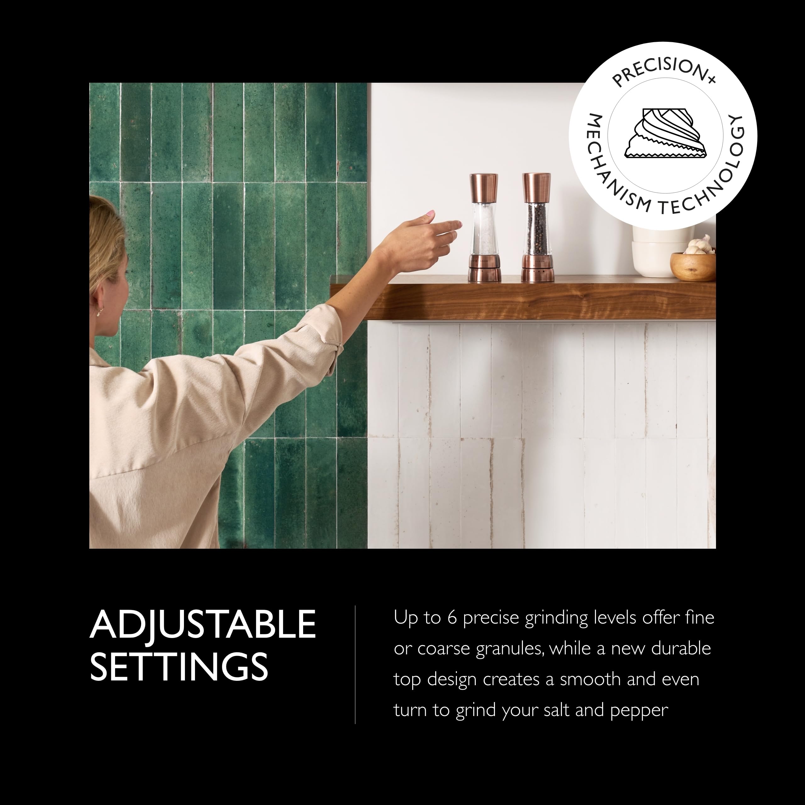 Cole & Mason Derwent Grinder Set - Precision Mechanisms And Sea Salt And Peppercorns Mills - Derwant Salt And Pepper, Copper