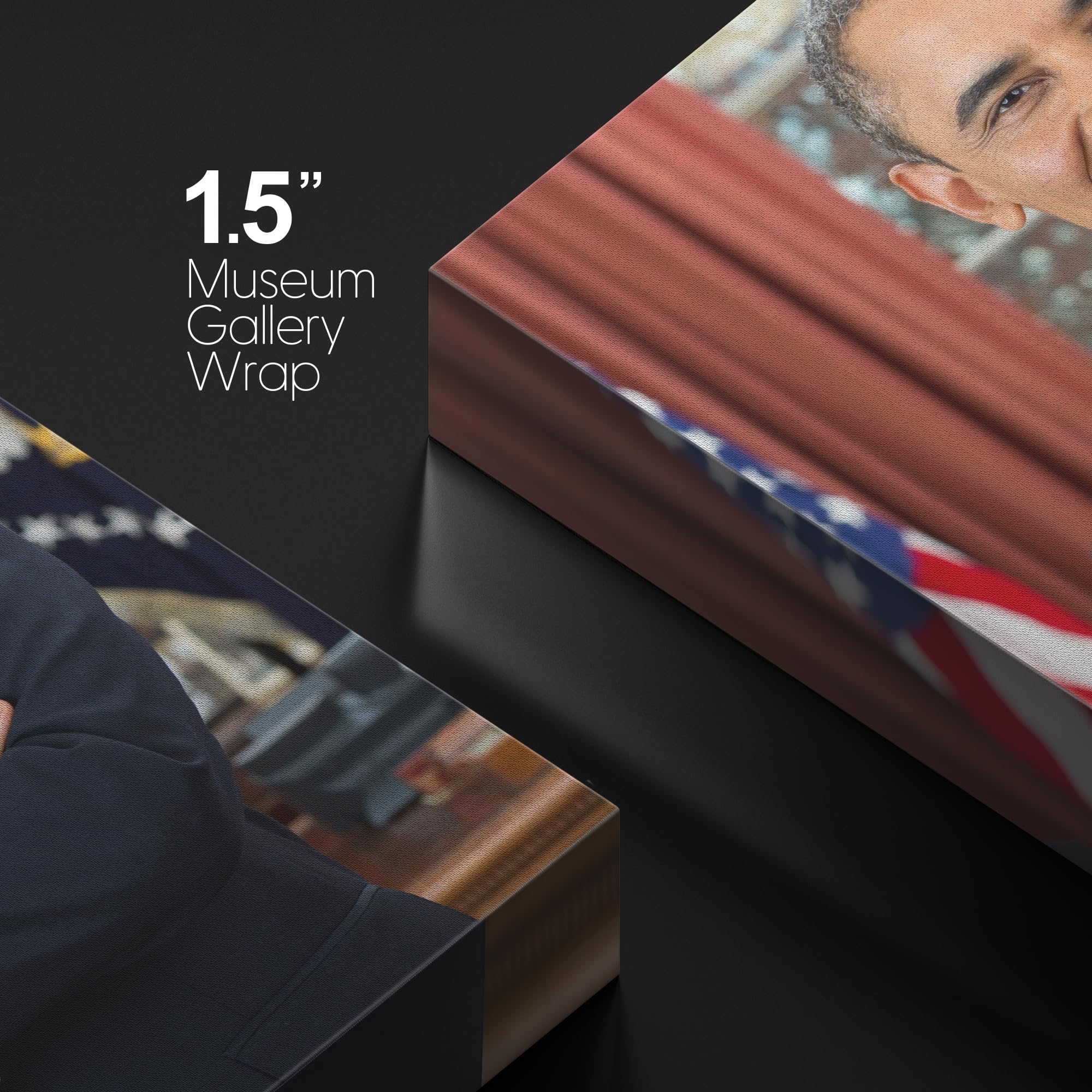 Wall26 Canvas Print Wall Art Portrait Of President Barack Obama People Pop Culture Historical Realism Famous Closeup Colorful Mu