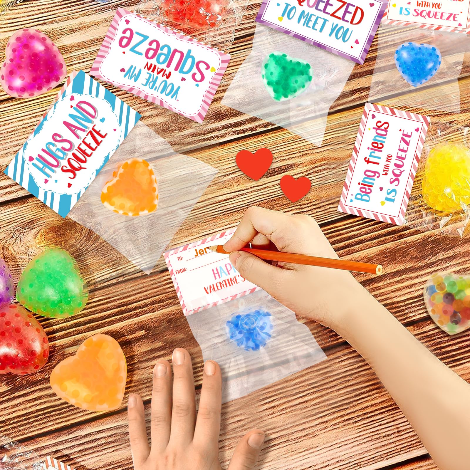 24Pack Valentines Day Cards With Heart Balls Valentines Day Gifts For Kids Valentines Exchange Cards For Boys Girls School Class