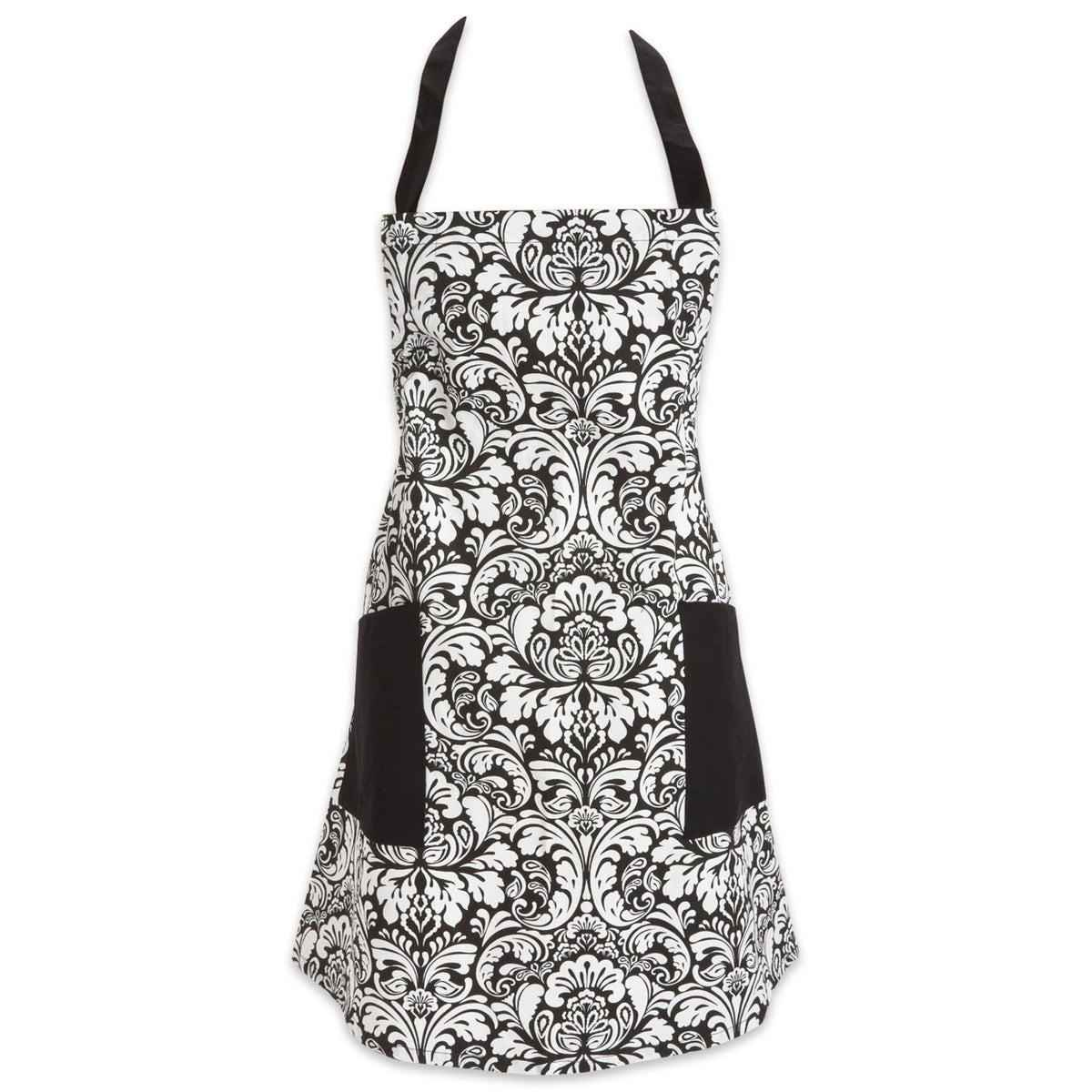 Dii Chef Style Cotton Apron Adjustable Straps And Large Pocket, Black