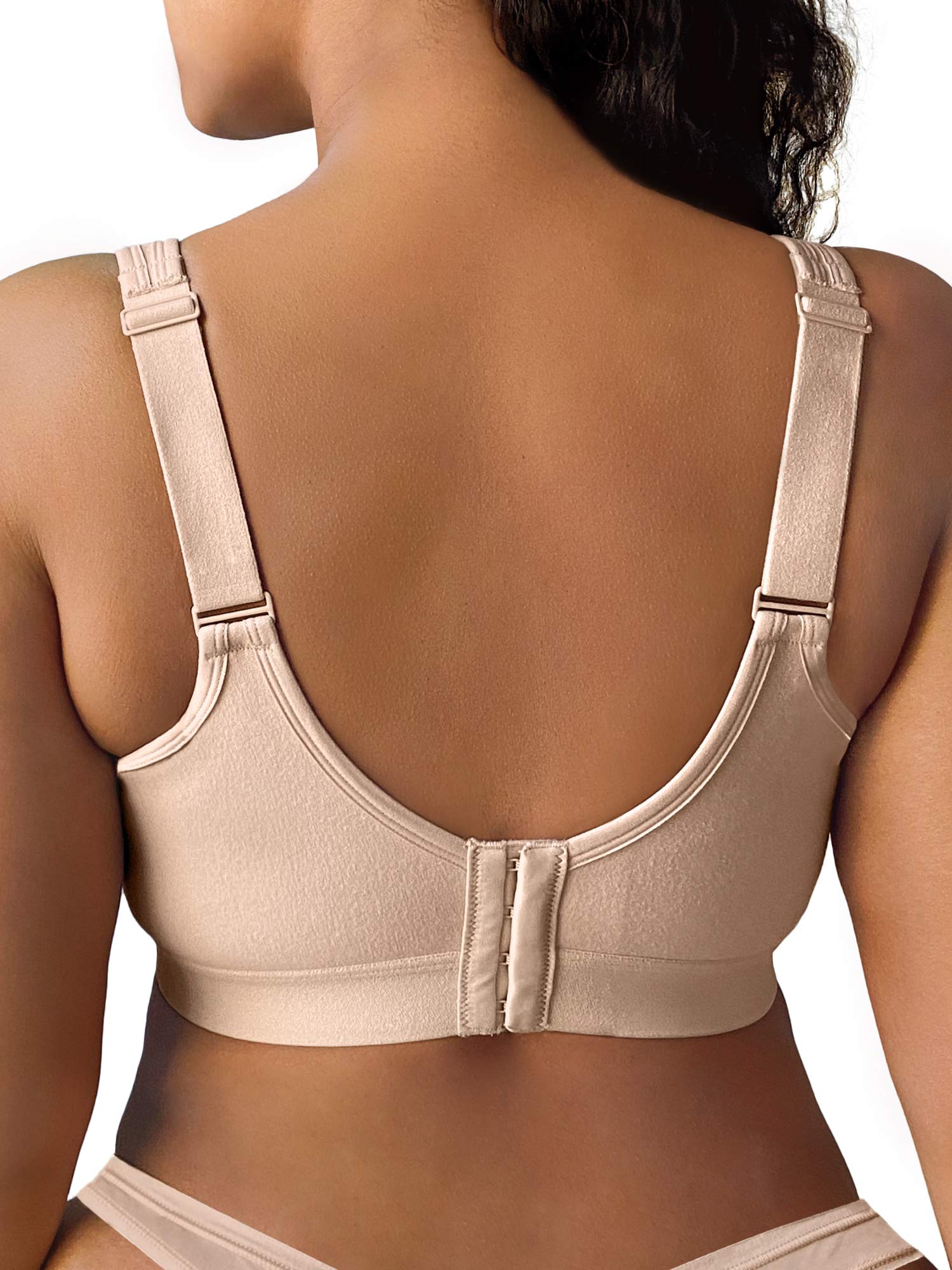 Fruit Of The Loom Womens Plus Size Wireless Cotton Full Coverage Bra, Sand, 46C Us