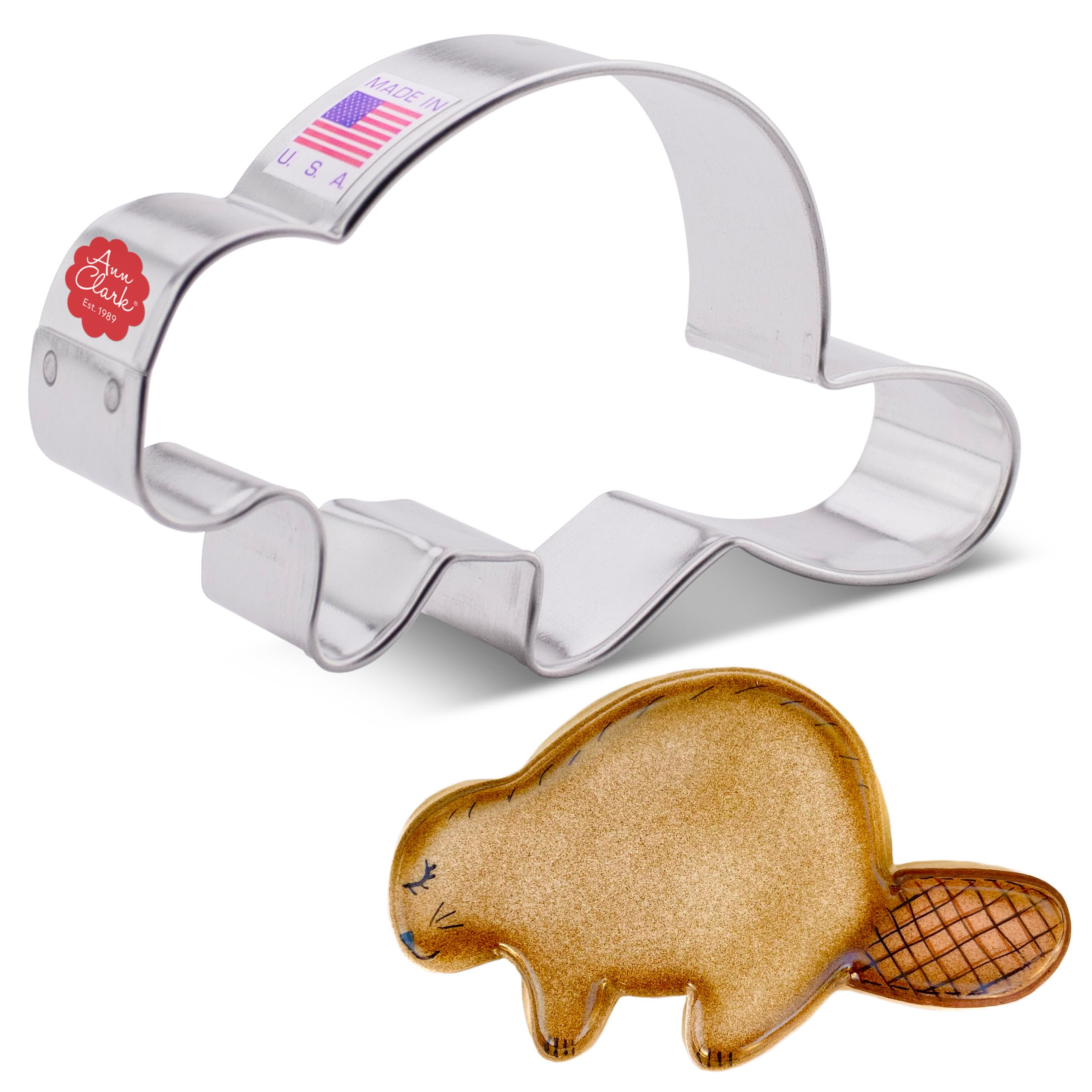 Beaver Cookie Cutter, 4'' Made In Usa By Ann Clark
