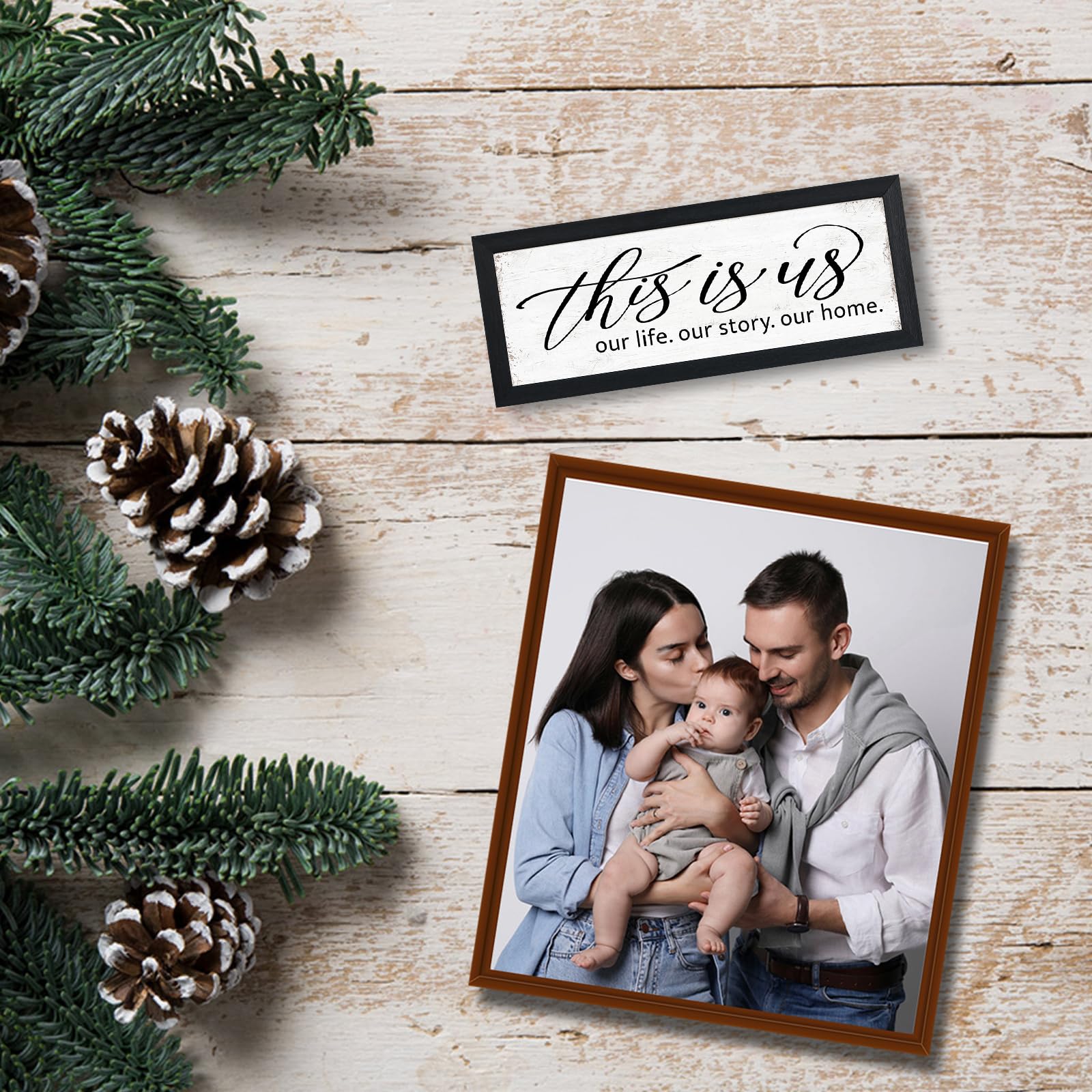 This Is Us Wall Decor: Decorations For Family Photo Wall - Rustic RV/Home Decor Signs - Family Wall Decor For Living Room Bedroo