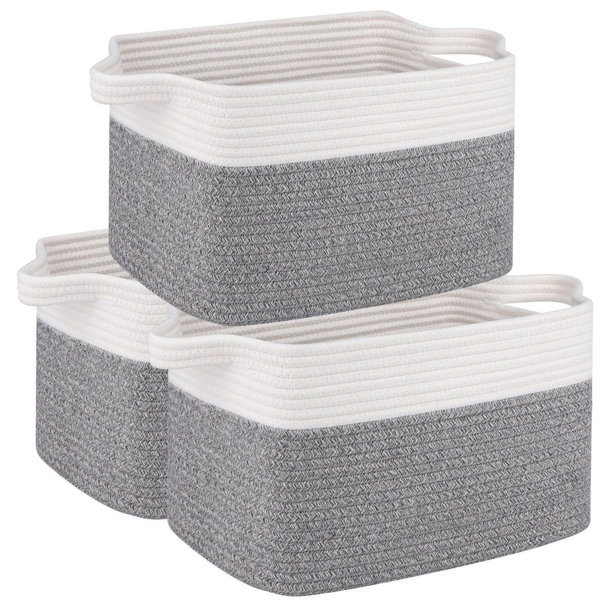 Oiahomy 3 Pack Storage Basket For Organizing, 15''X10''X9'' Storage Bins,Woven Basket Basket With Handles, Toy Storage Basket Bi