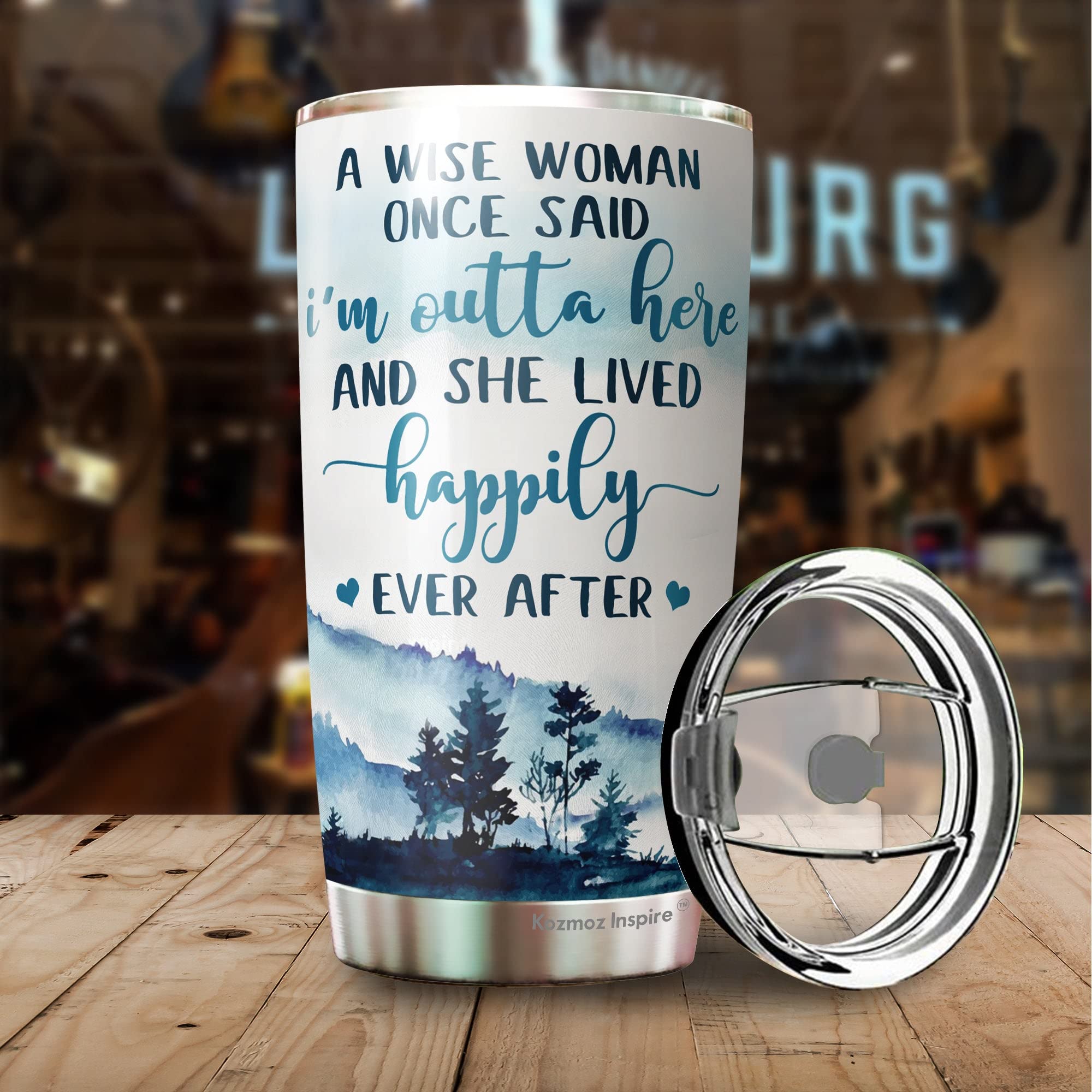 Kozmoz Inspire A Wise Woman Once Said I'M Outta Here 1 Pack Tumbler 20 Oz - Gifts For Women, Best Friend, Friendship Gifts - Mot