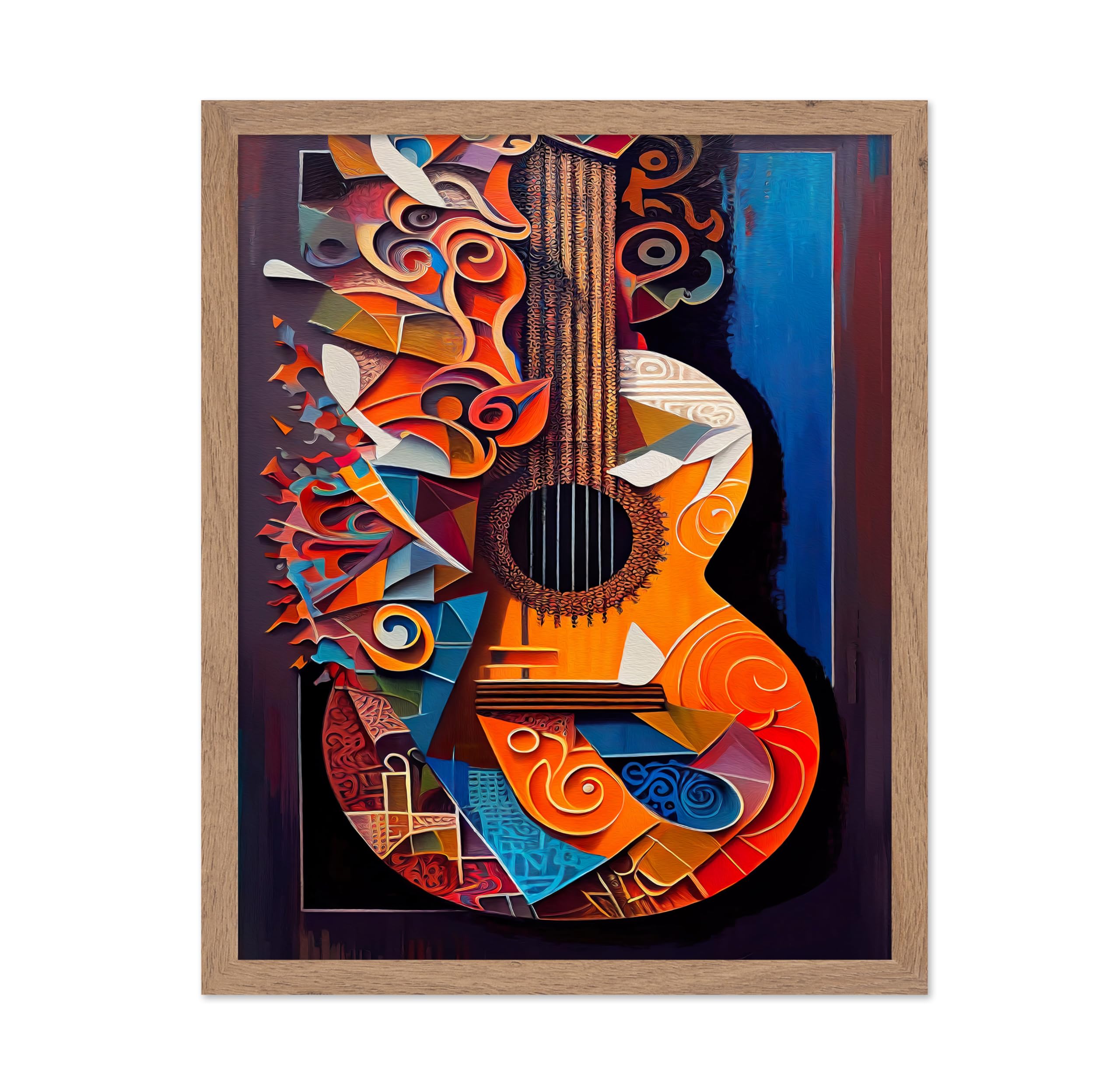 Poster Master Vintage Music Poster - Retro Instrument Print - Gift for Artist, Friend - Acoustic Guitar Design, Illustration, Co