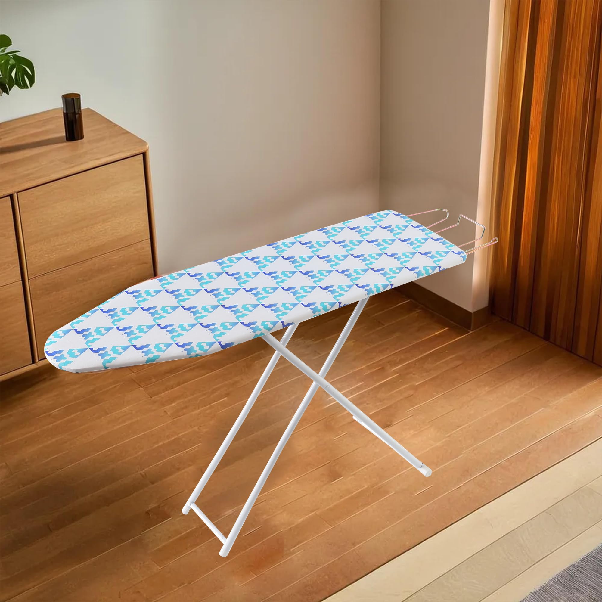 Kuber Industries 42 Inch Ironing Board | Foldable & Adjustable Ironing Stand For Cloth | Ironing Table With Iron Holder | Tablet