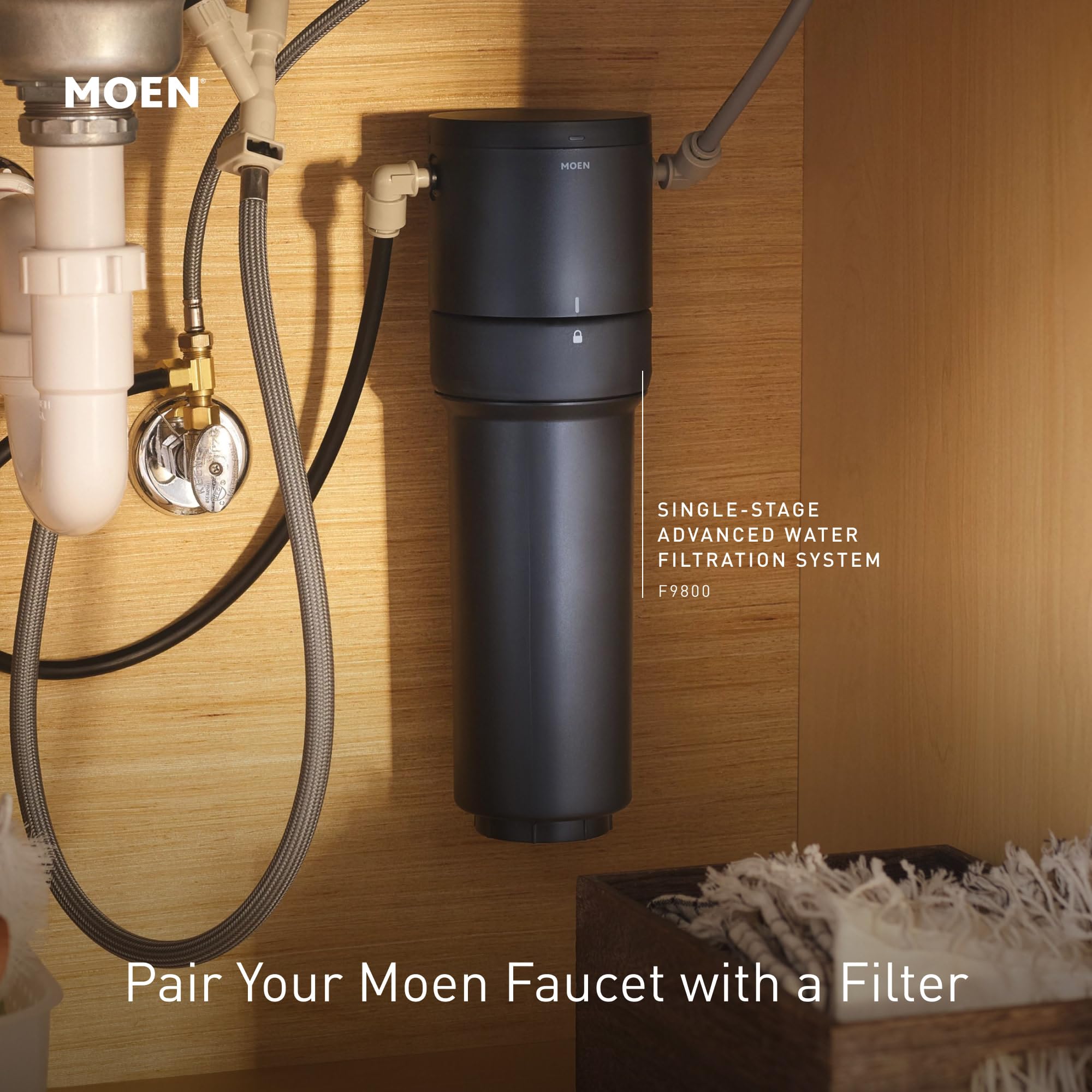 Moen S5530Bg Sip Modern Cold Water Kitchen Beverage Faucet With Optional Filtration System, Brushed Gold