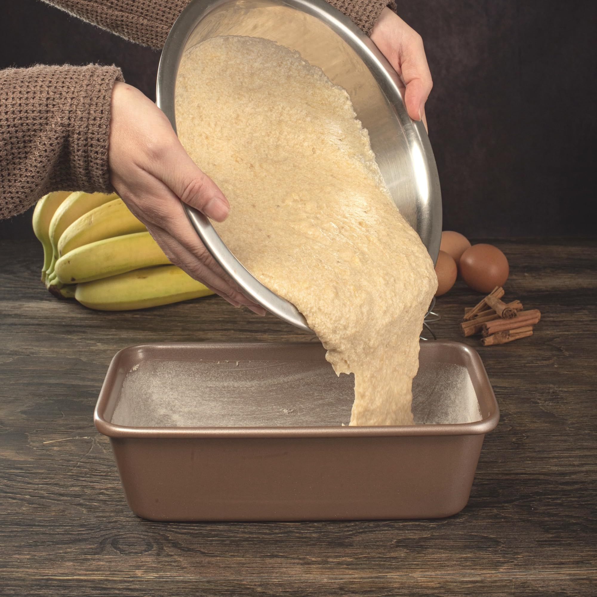 Happiels Non-Toxic Nonstick Loaf Pan 9X5Inch 1Lb Premium Quality Bread Pan - Easy To Clean, Premium Quality, Durable Bread Tin B