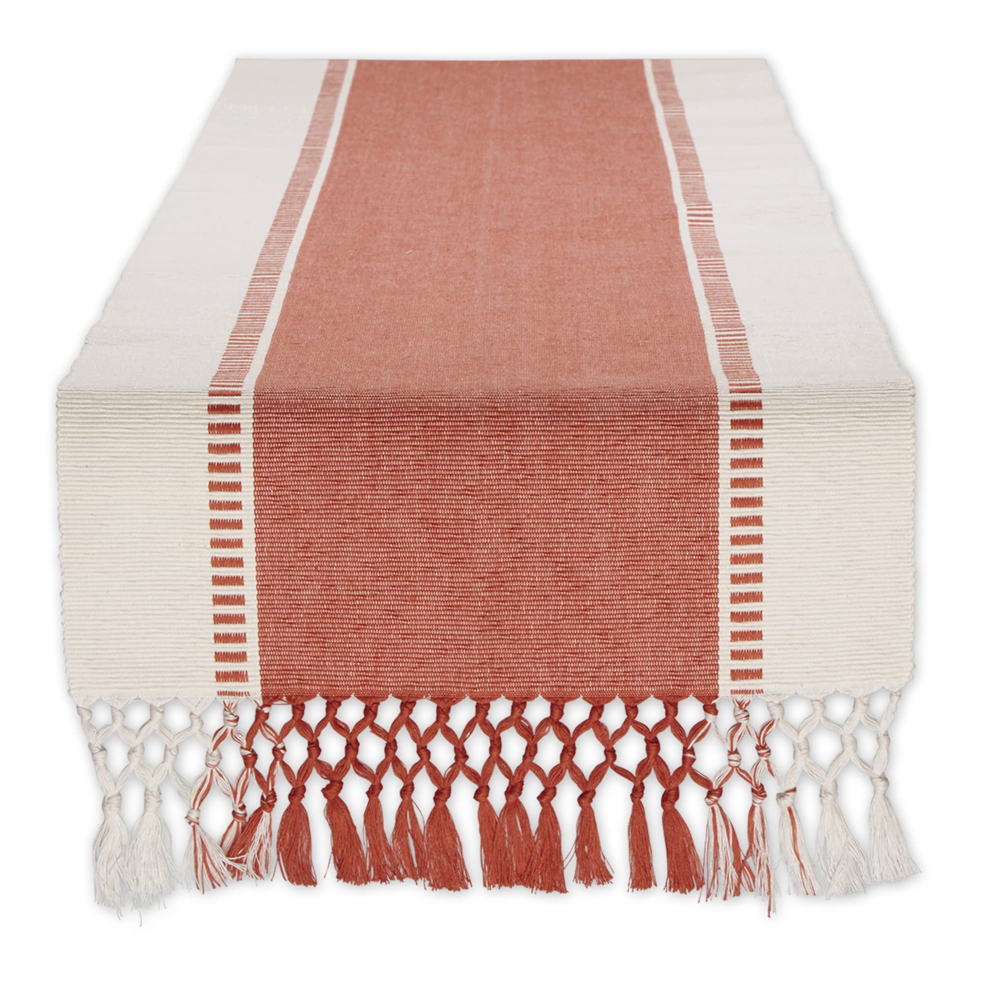 SPICE DOBBY STRIPE RIBBED TABLE RUNNER 13x72