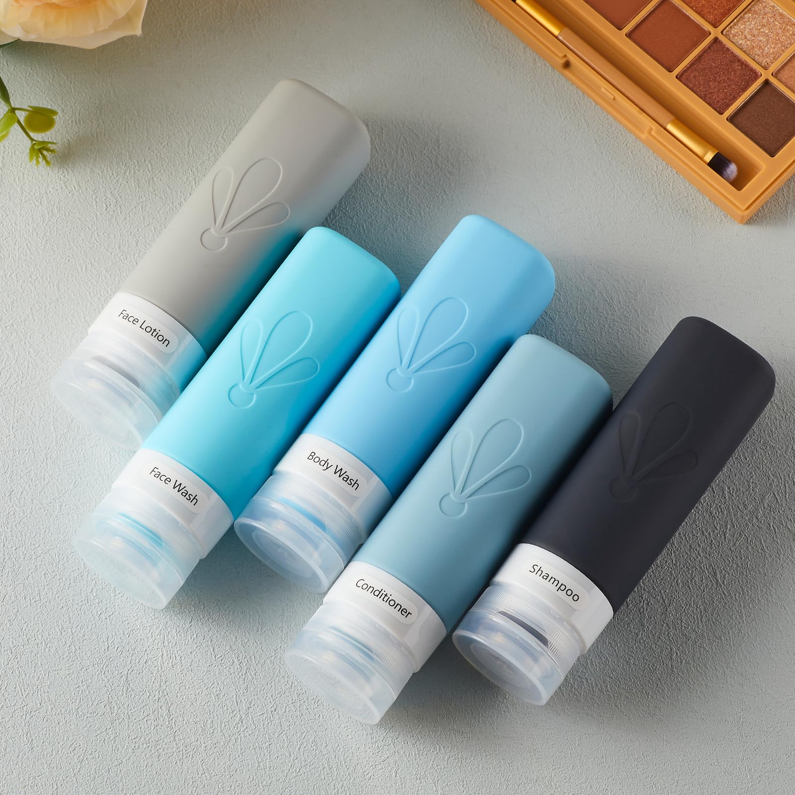 INSFIT Travel Bottles for Toiletries  TSA Approved 3oz Travel Size Containers  BPA Free Leak Proof Squeezable Silicone Tubes for Shampoo Conditioner Lotion Soap with Labels