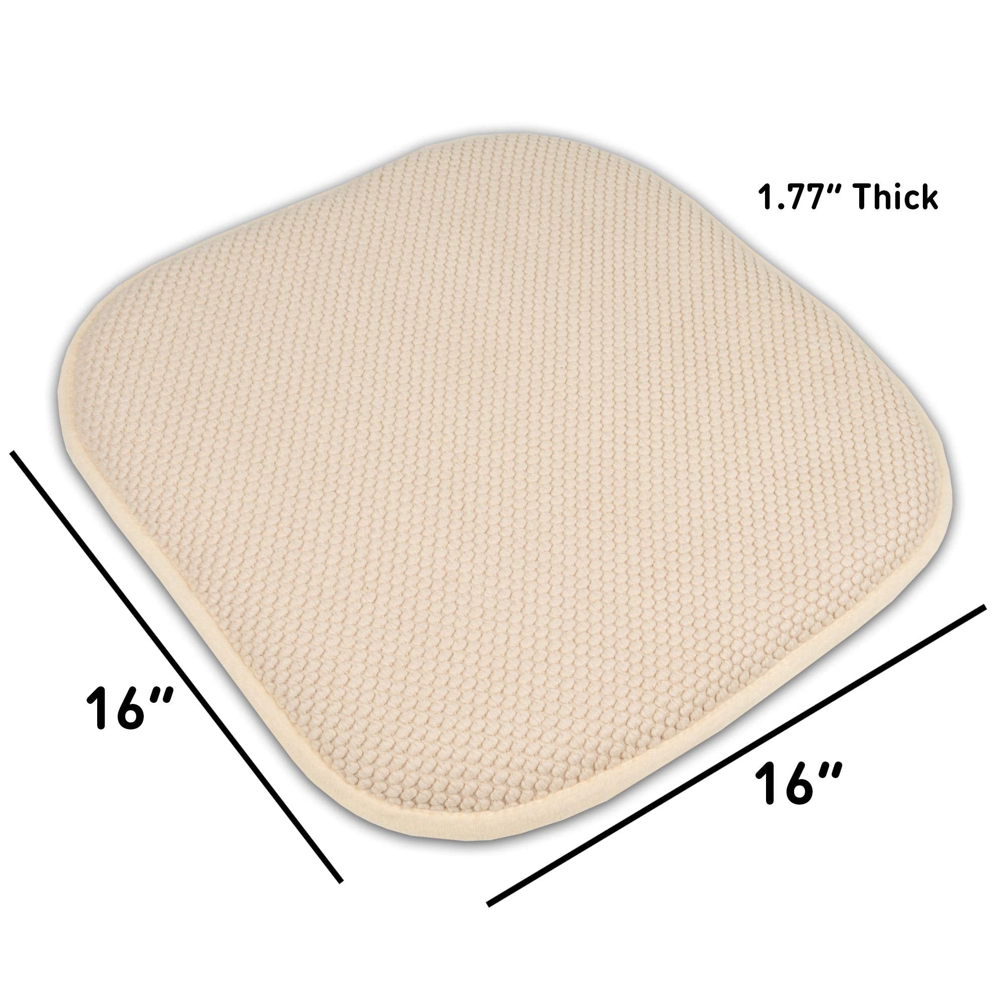 Sweet Home Collection Memory Foam Honeycomb Nonslip Back 16'' X16'' Chair/Seat Cushion Pad, 4 Pack