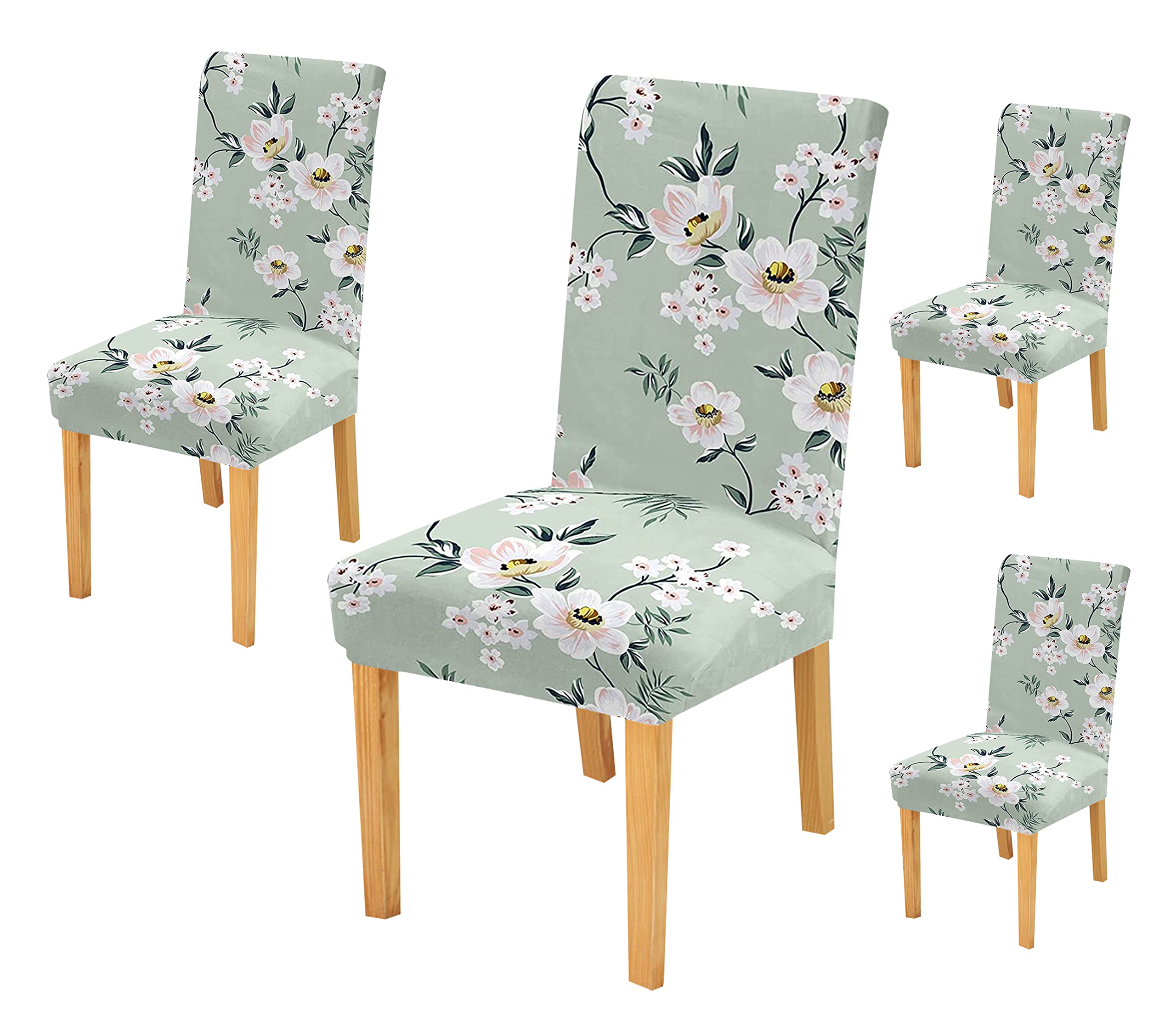 House Of Quirk Elastic Chair Cover Stretch Removable Washable Short Dining Chair Cover Protector Seat Slipcover (Pack Of 4, Past