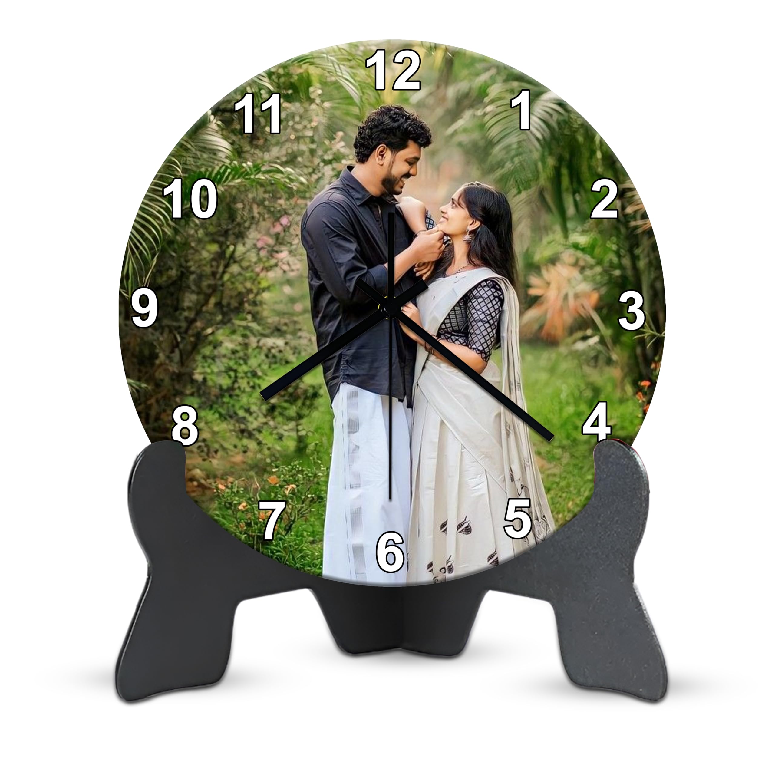Personalized Photo Table Clock - Customized Picture Clock For Couples, Birthday, Anniversary, Wedding - 8X8 Inch Home Dcor Gift 
