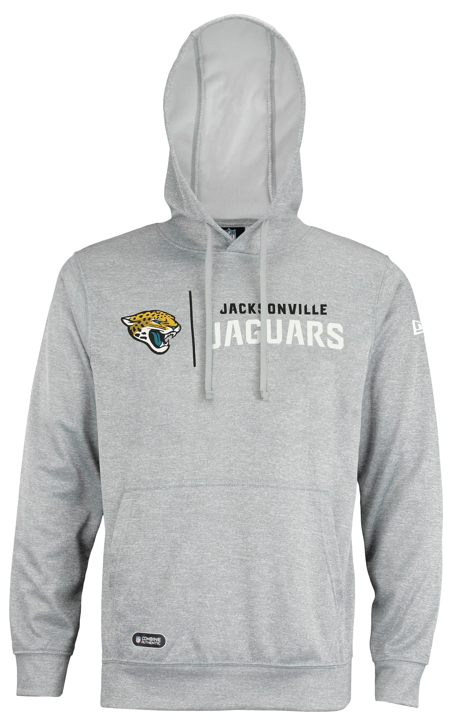 New Era Nfl Mens Cool Grey Gametime Pullover Performance Hoodie, Pro Football Sweatshirt, Jacksonville Jaguars, Small