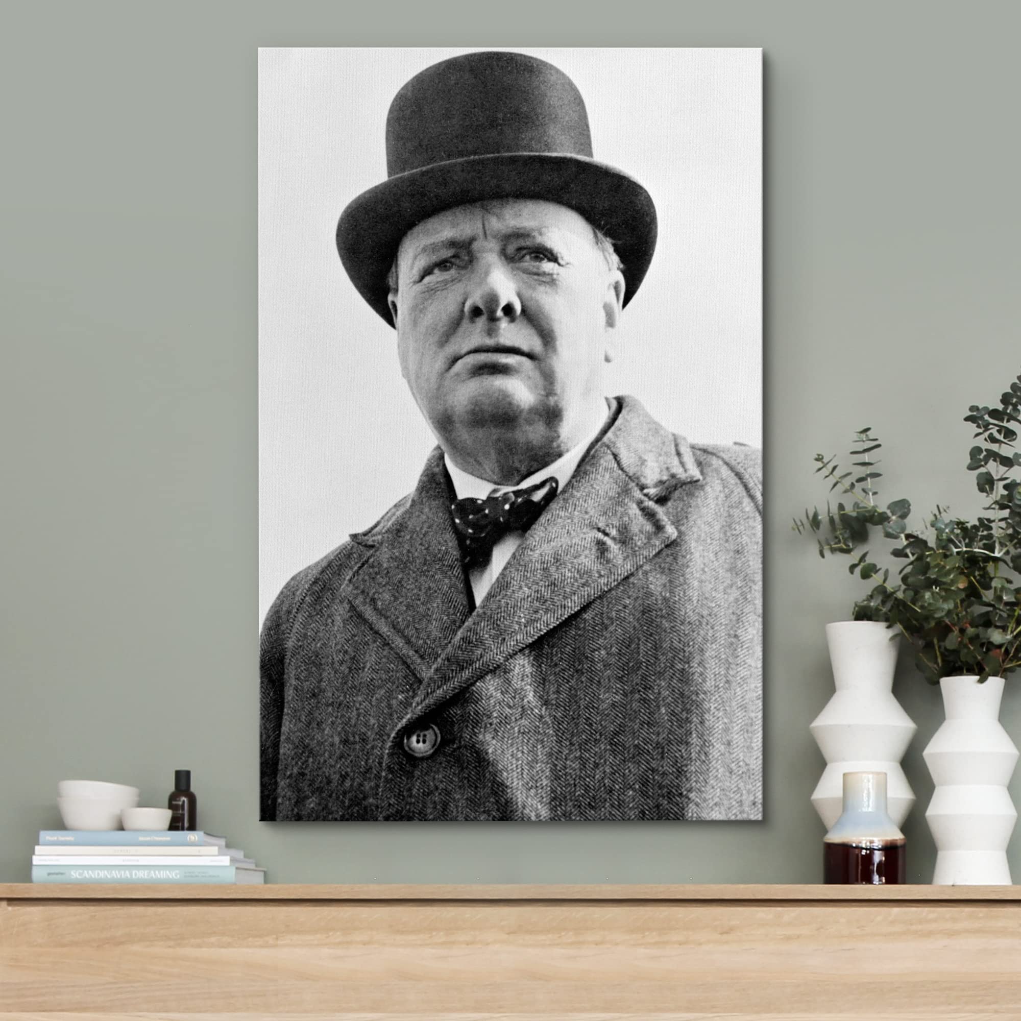 Wall26 Canvas Print Wall Art Portrait Winston Churchill People Pop Culture Historical Realism Famous Closeup Colorful Multicolor