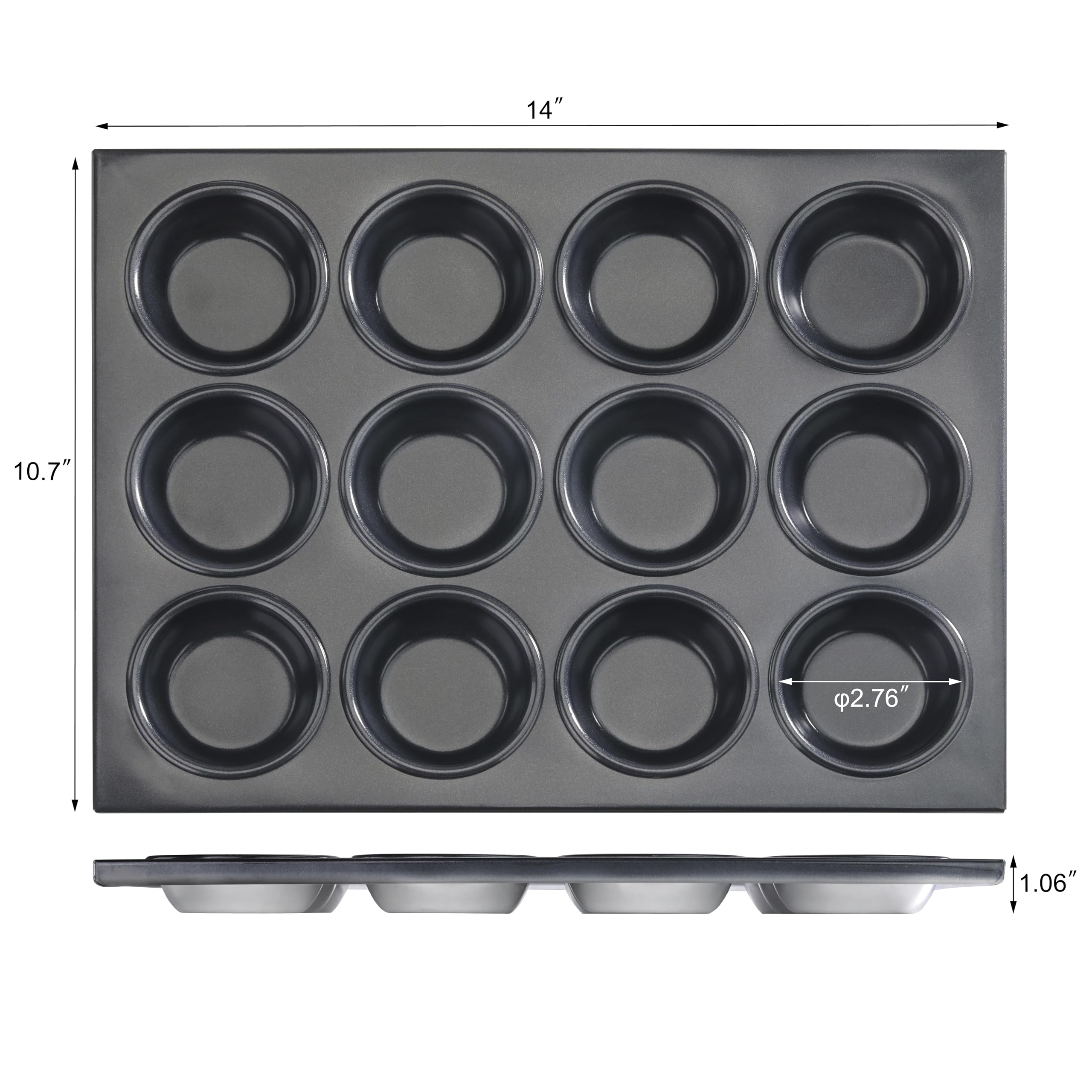 New Star Foodservice 37845 Aluminum Non-Stick Muffin Pan With 12 Cups
