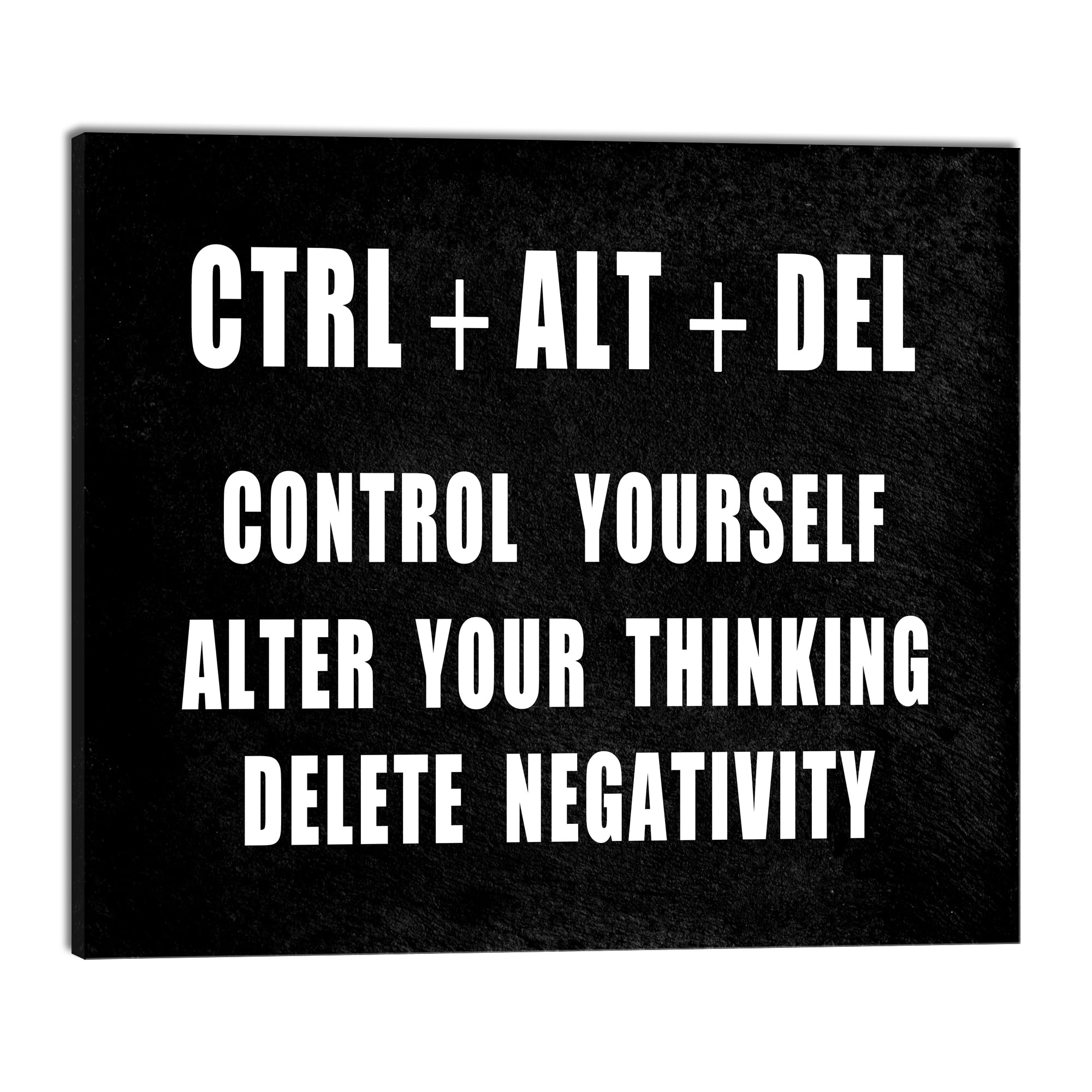 Pyradecor Motivational Ctrl+Alt+Del Classroom Positive Quotes Inspirational Poster Canvas Prints Wall Art For Office Living Room