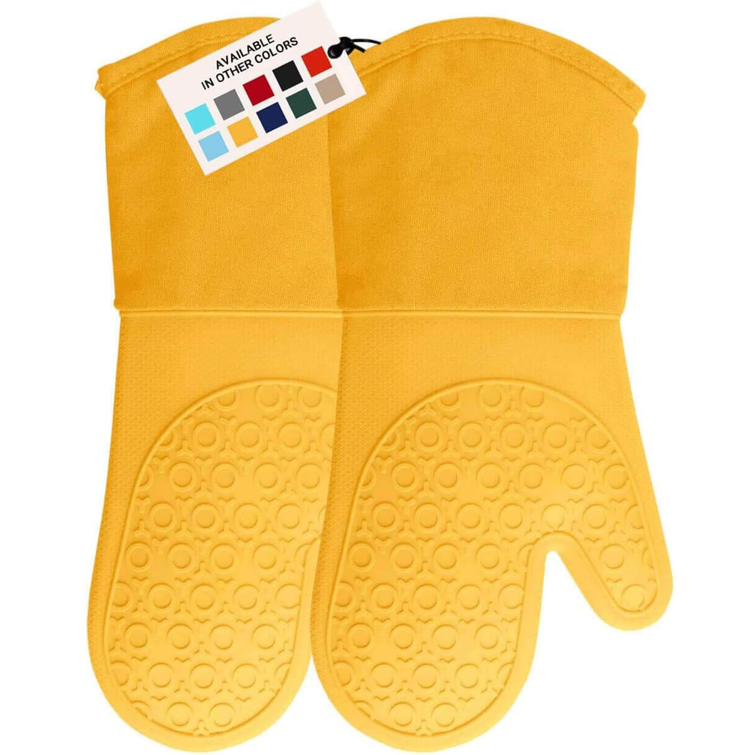 Homwe Professional Silicone Oven Mitt, Oven Mitts With Quilted Liner, Heat Resistant Pot Holders, Flexible Oven Gloves, 1 Pair,