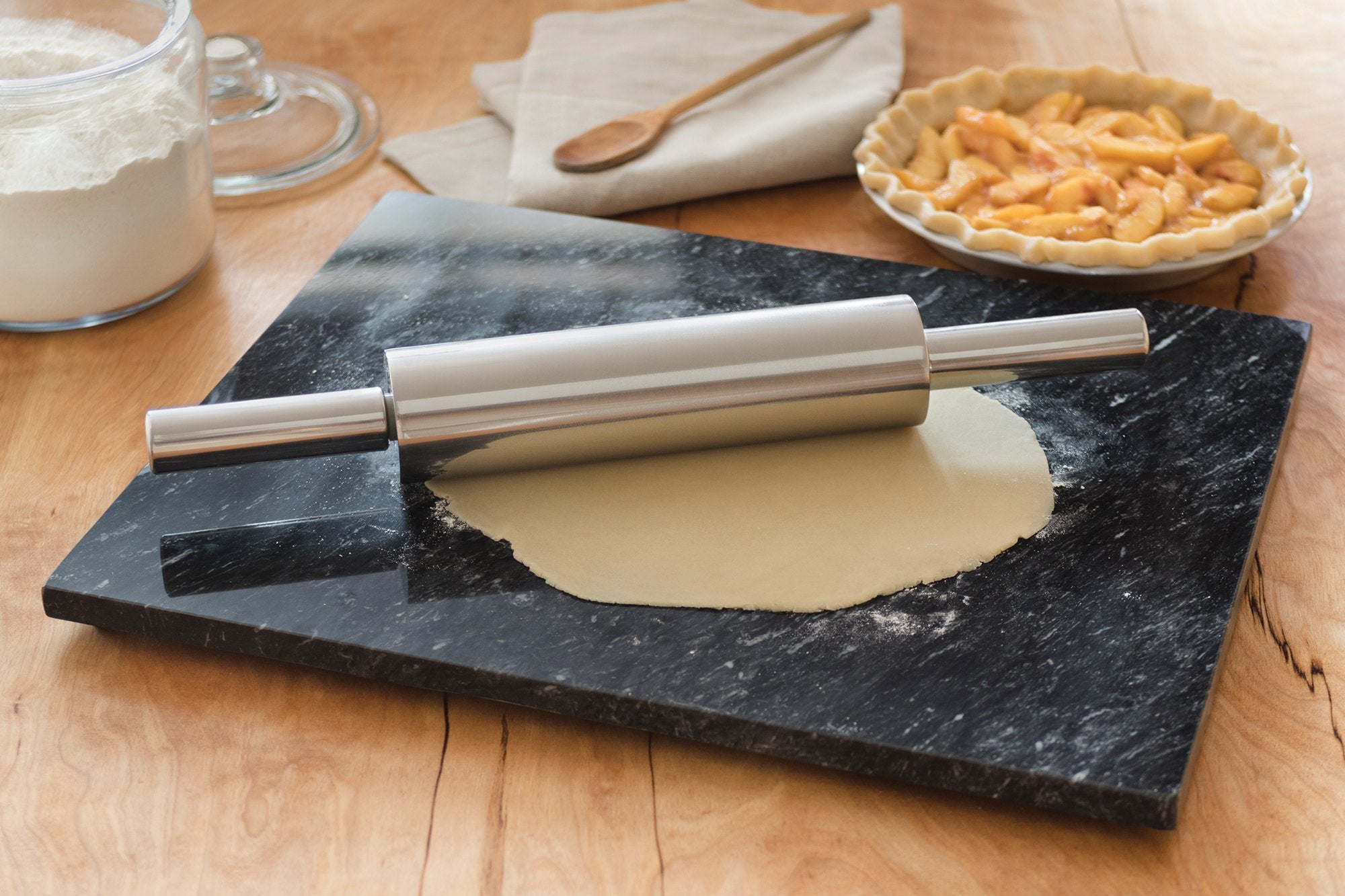 Fox Run Handles Stainless Steel Rolling Pin, 18.5 X 2.6 X 2.8 Inches