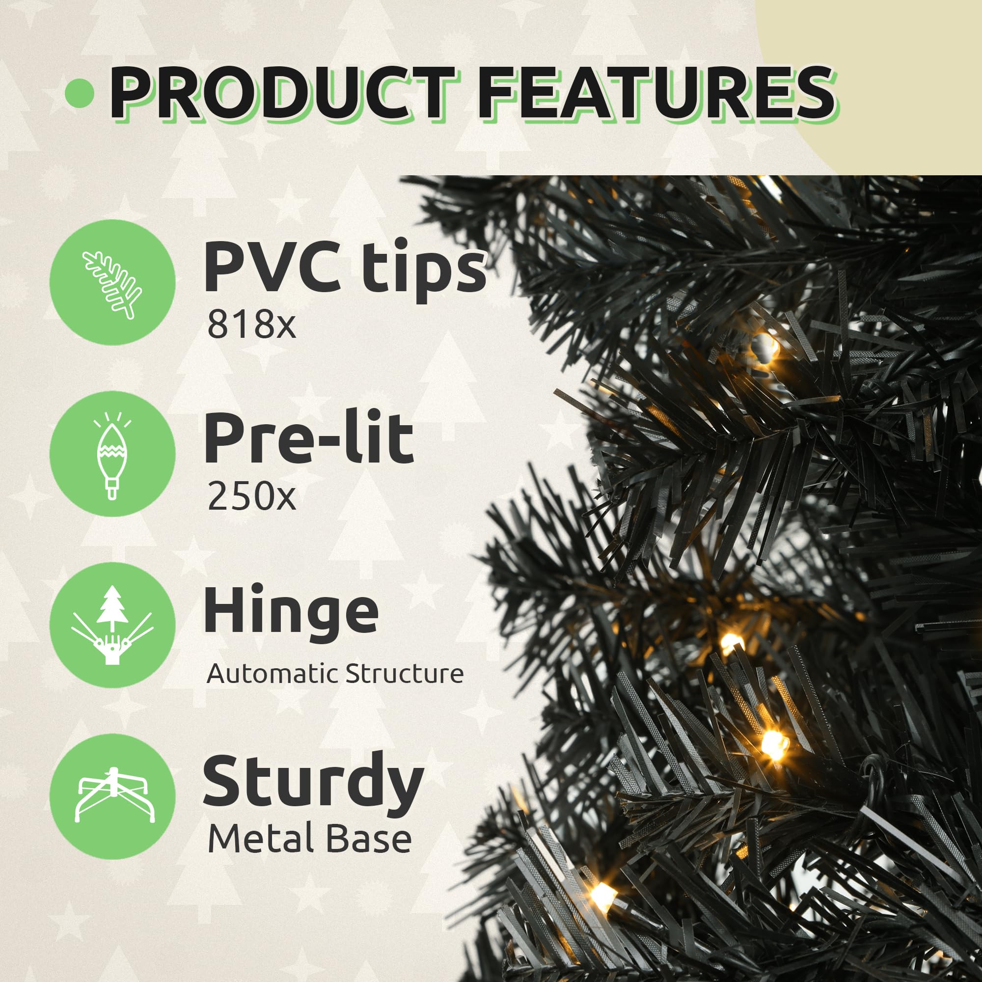 GOOBED Prelit Flocked Christmas Tree 6FT w/Remote, Prelit Snow Flocked Artificial Xmas Tree w/ 1000 Branch Tips & 250 Lights, Fo
