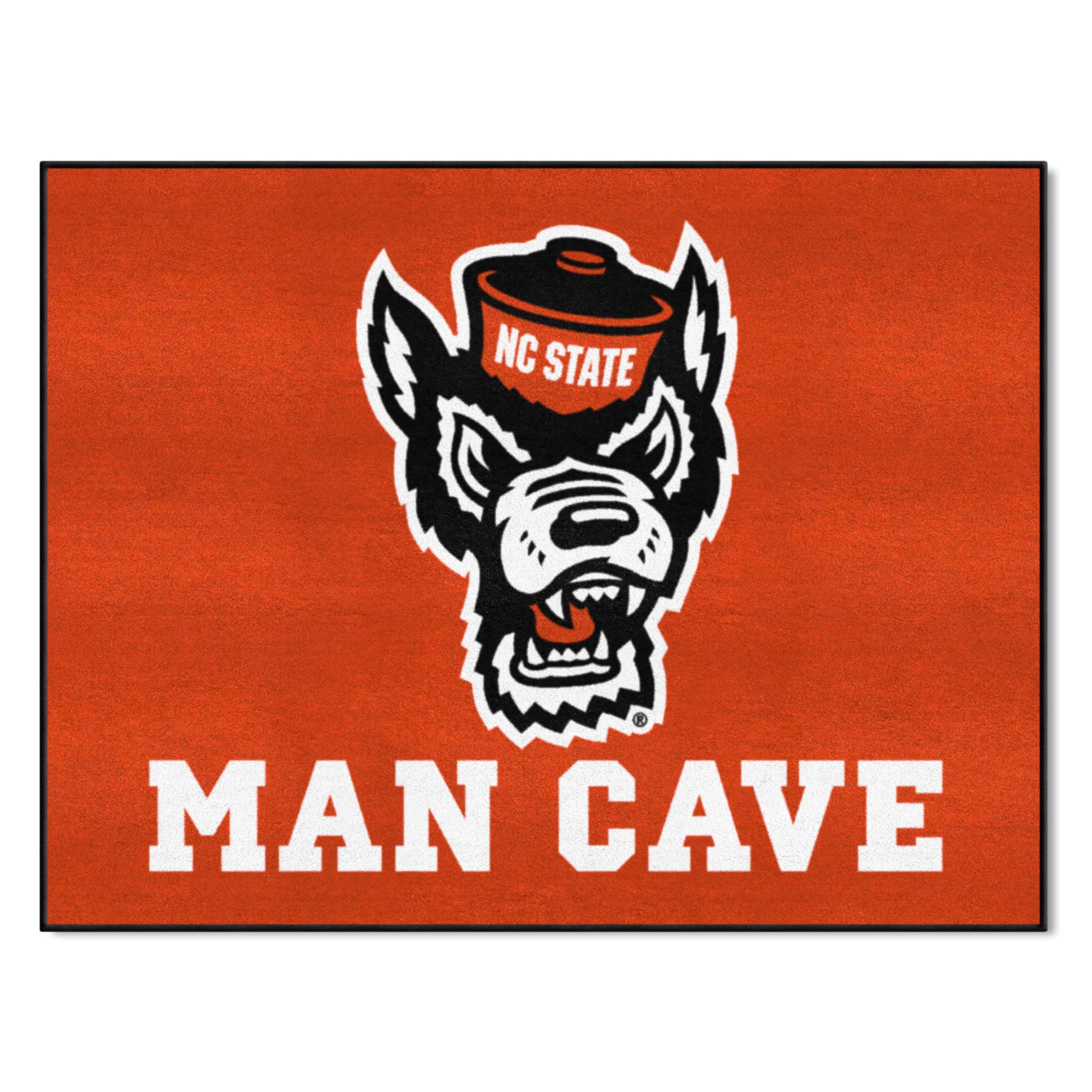 FANMATS 23973 NC State Wolfpack Man Cave All-Star Rug - 34 in. x 42.5 in. - Wolf Head Primary Logo