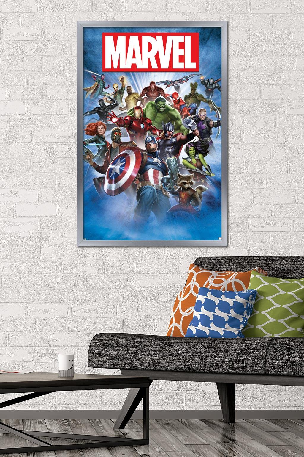 Trends International Marvel Comics - Group Shot Wall Poster, 22.375'' X 34'', Silver Framed Version