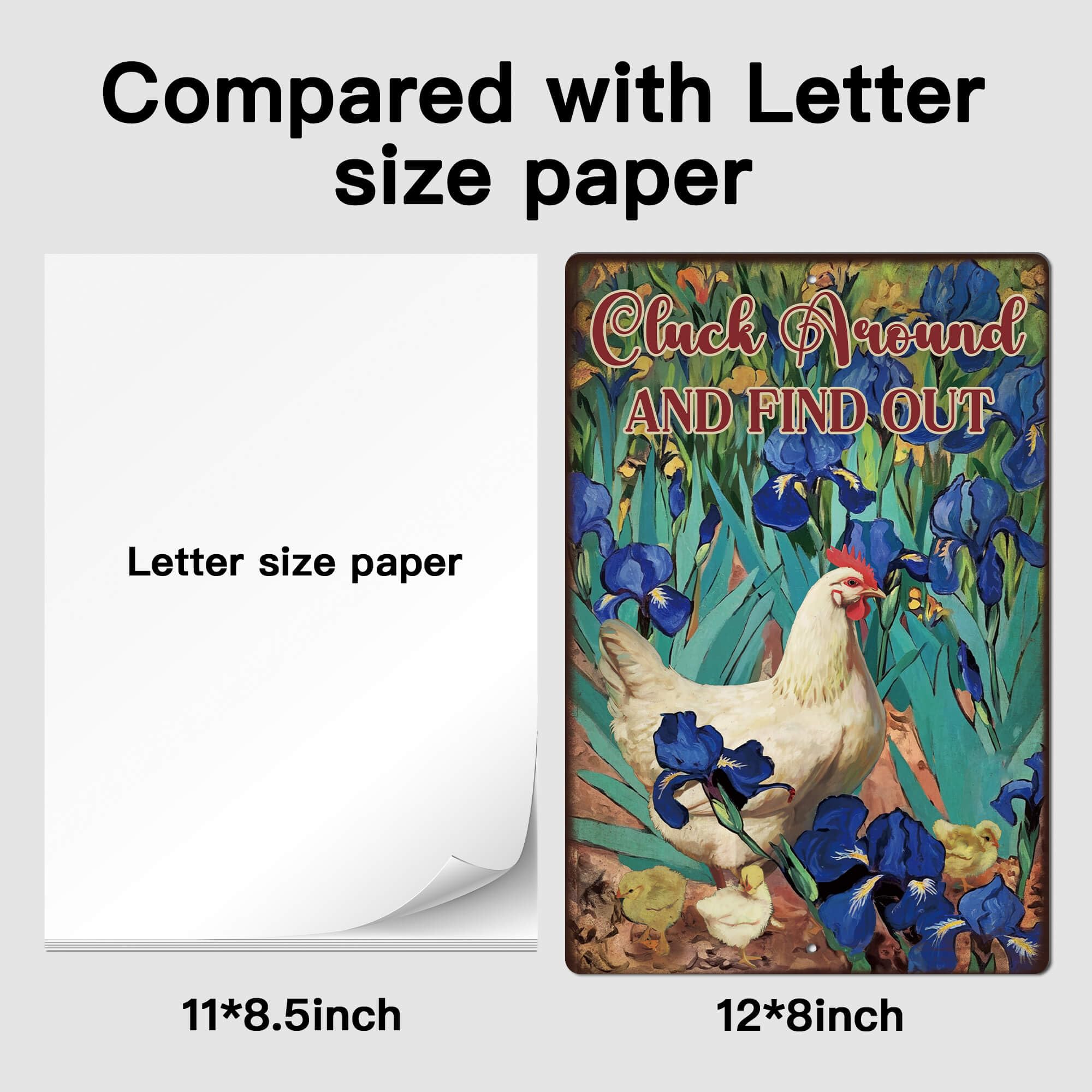 Putuo Decor Cluck Around And Find Out Tin Signs Funny Chicken Sign And Van Gogh Irises Flower Metal Signs Chicken Coop Accessori
