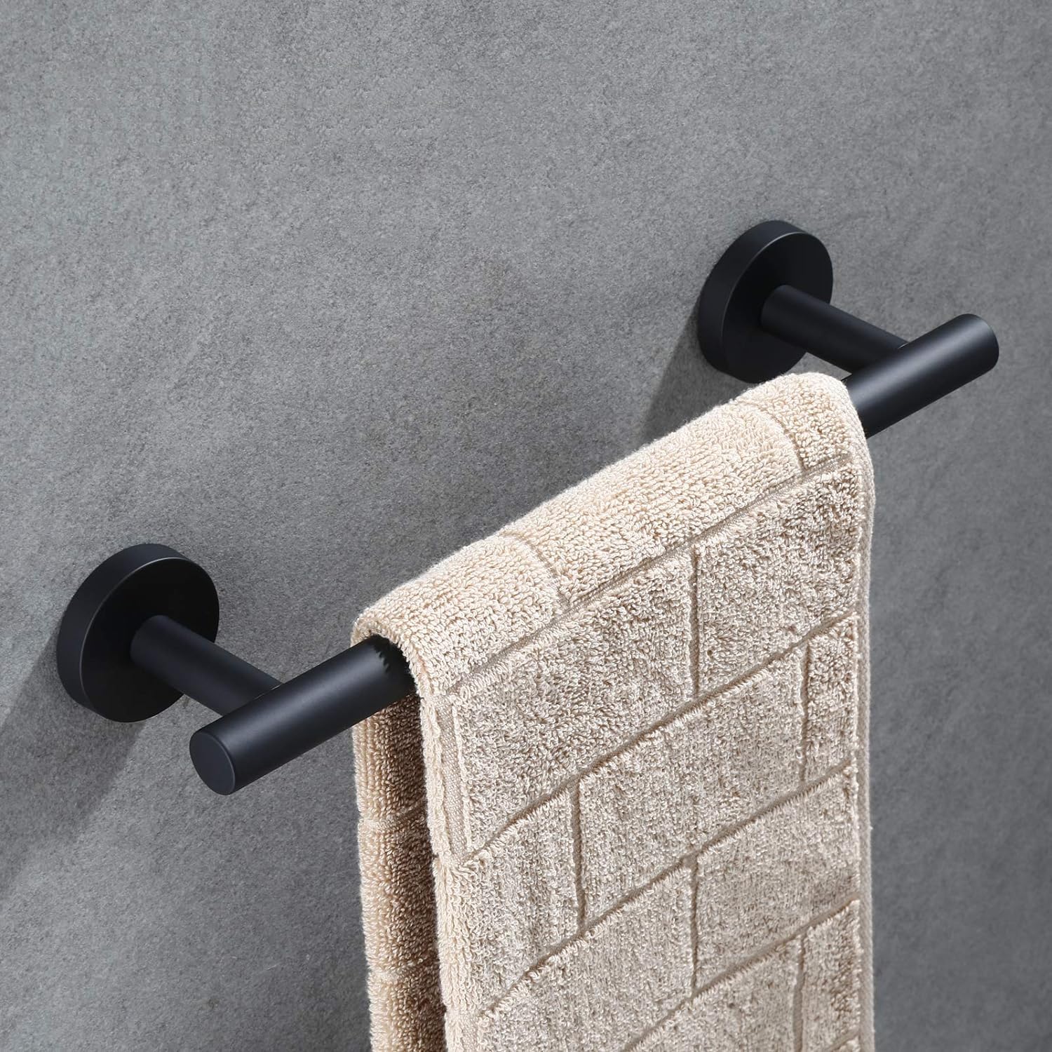 USHOWER Matte Black Towel Bar  9-Inch Towel Racks for Bathroom Wall-Mounted  SUS304 Stainless Steel Towel Rod Modern Home Decor (Total Length 12-Inch)