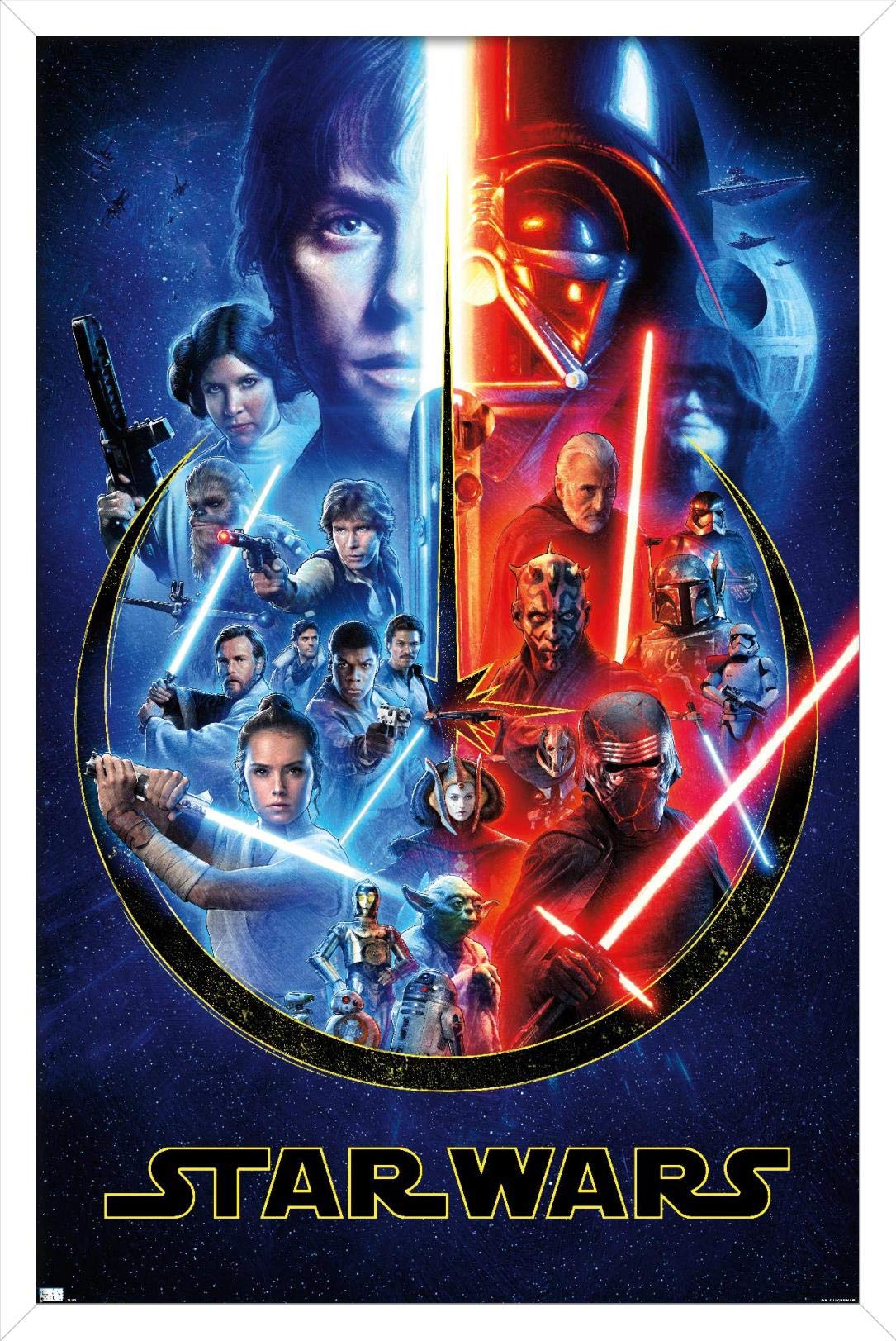 Trends International Star Wars - Skywalker Saga Wall Poster, 22.375'' X 34'', White Framed Version