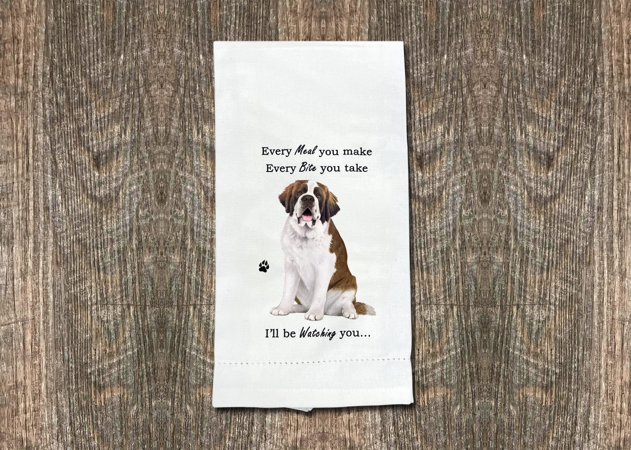 Saint Bernard Kitchen Towel - Soft Highly Absorbent - Saint Bernard Gifts - Dish Towels For Washing Dishes - Tea Towels - Reusab