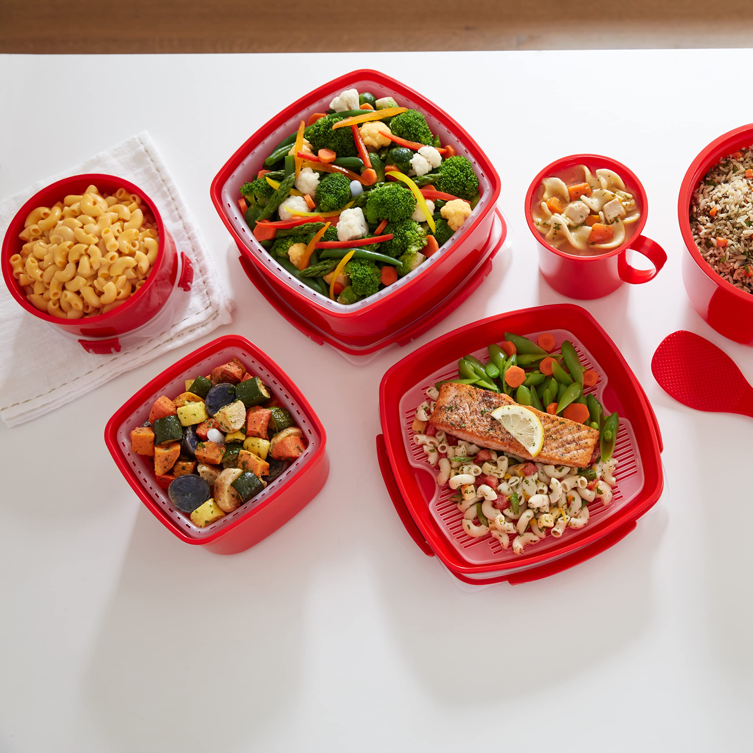 Sistema Microwave cookware Bowl  Round  309 Ounce 38 cup  Red