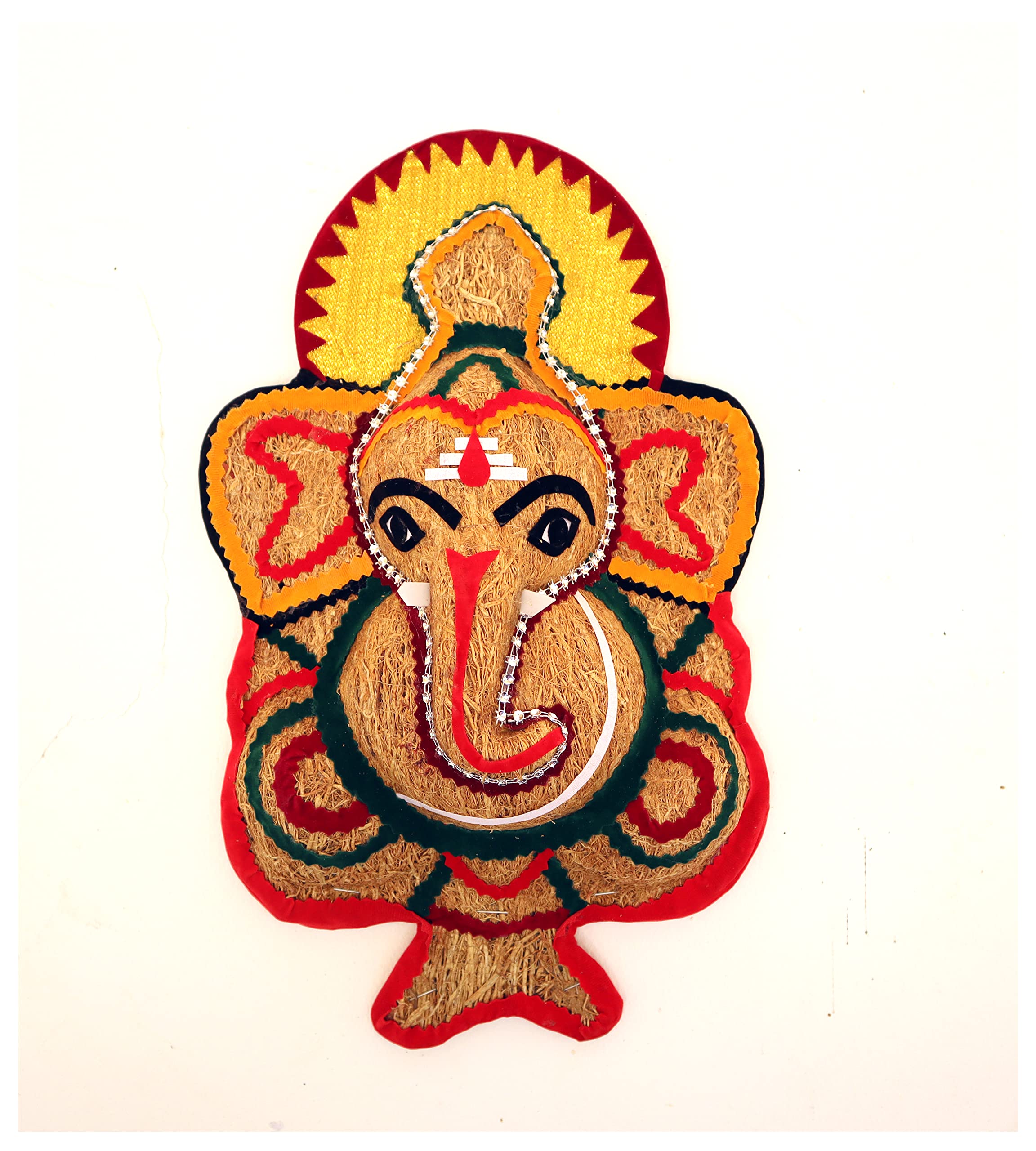 Usira Vetiver Ganesha Ji Statue,Big Sitting Ganpati Wall Hanging From Lavancha Root Sculpture Lord Ganesh Idol Lucky Feng Shui W