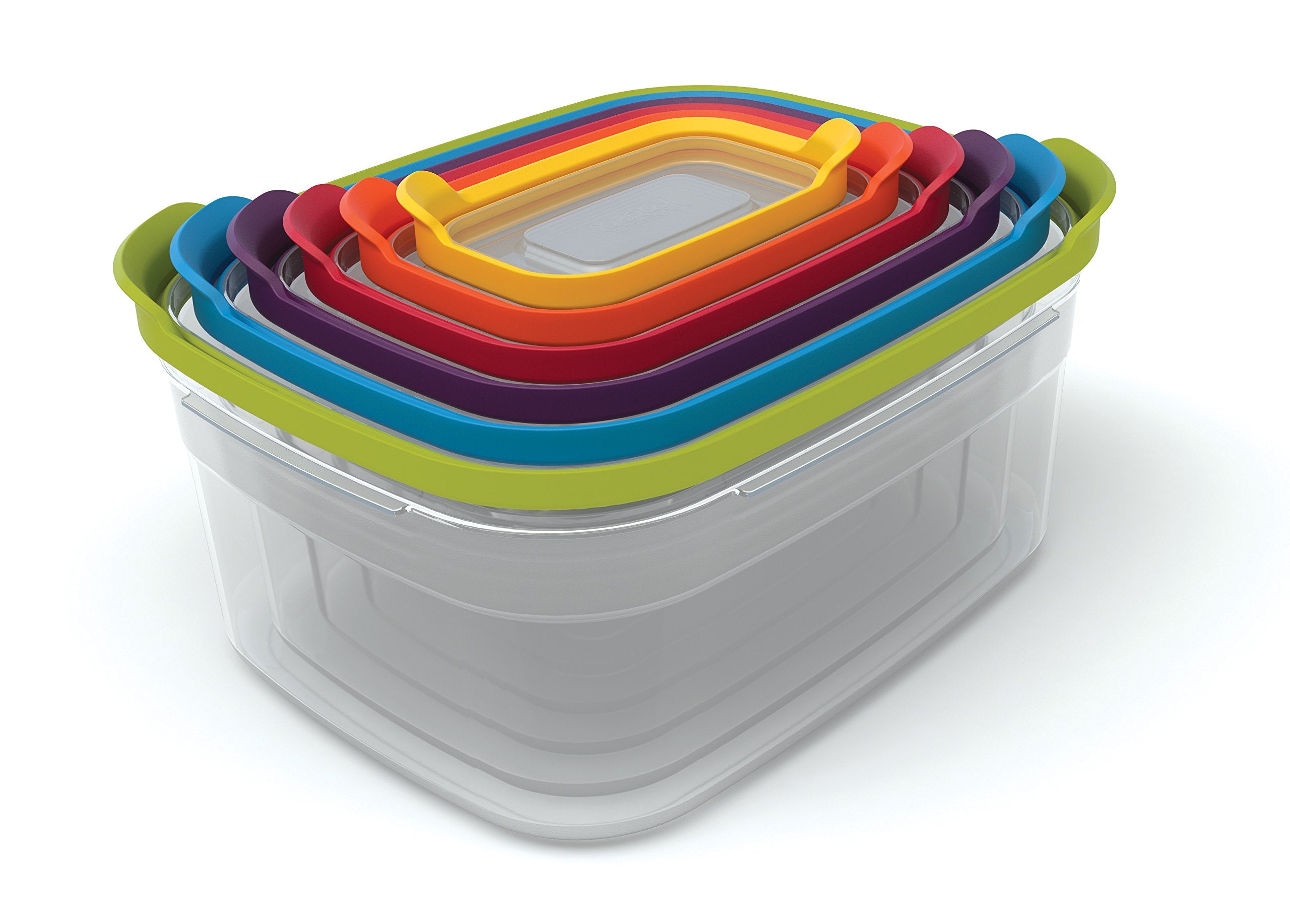 Joseph Joseph Nest Lock Plastic BPA Free Food Storage Container Set with Lockable Airtight Leakproof Lids, 12Piece, MultiColor