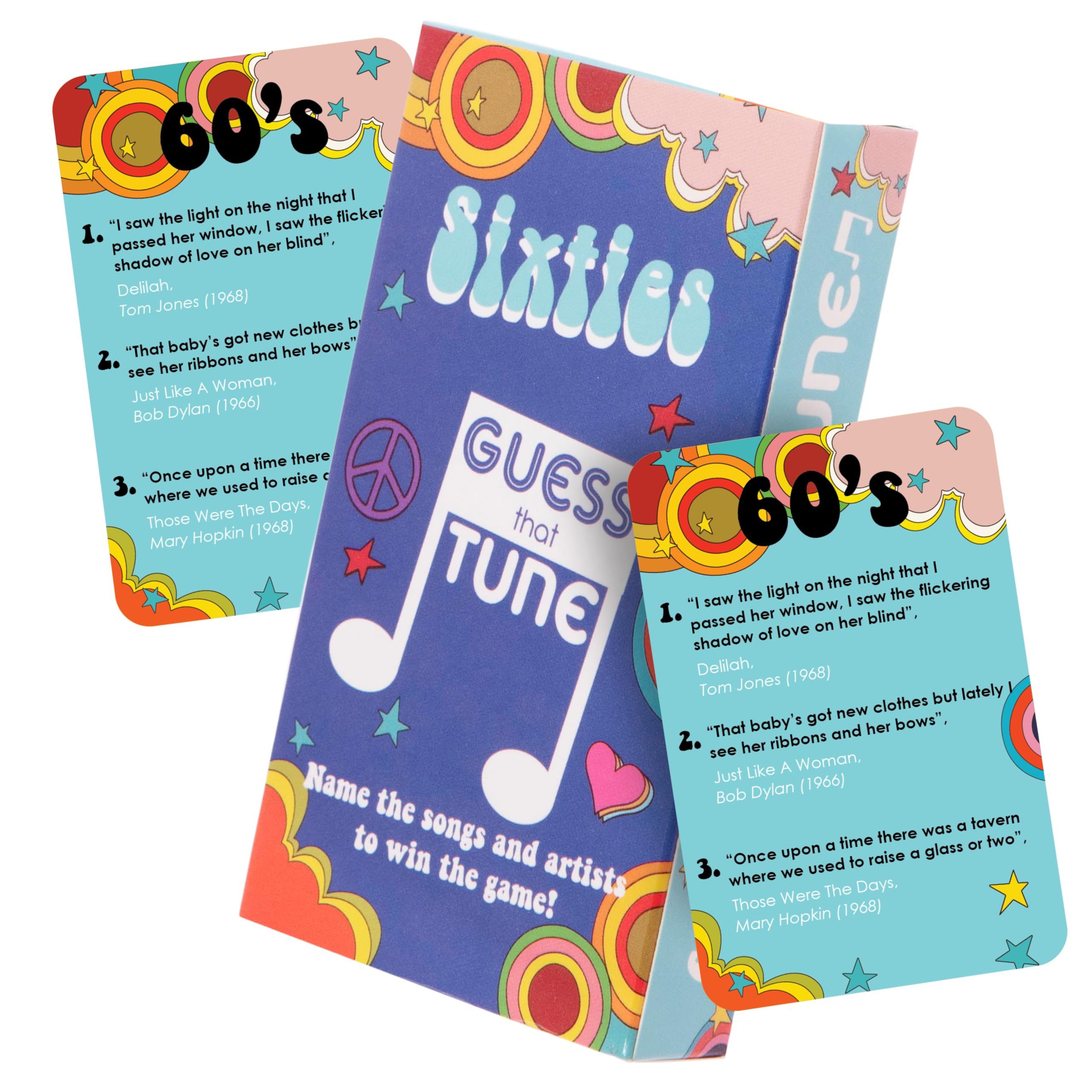 Boxer Gifts Sixties Guess That Tune Music Card Games For Adults And Families | Song Lyrics Game Night - Name The 60S Song For Mu