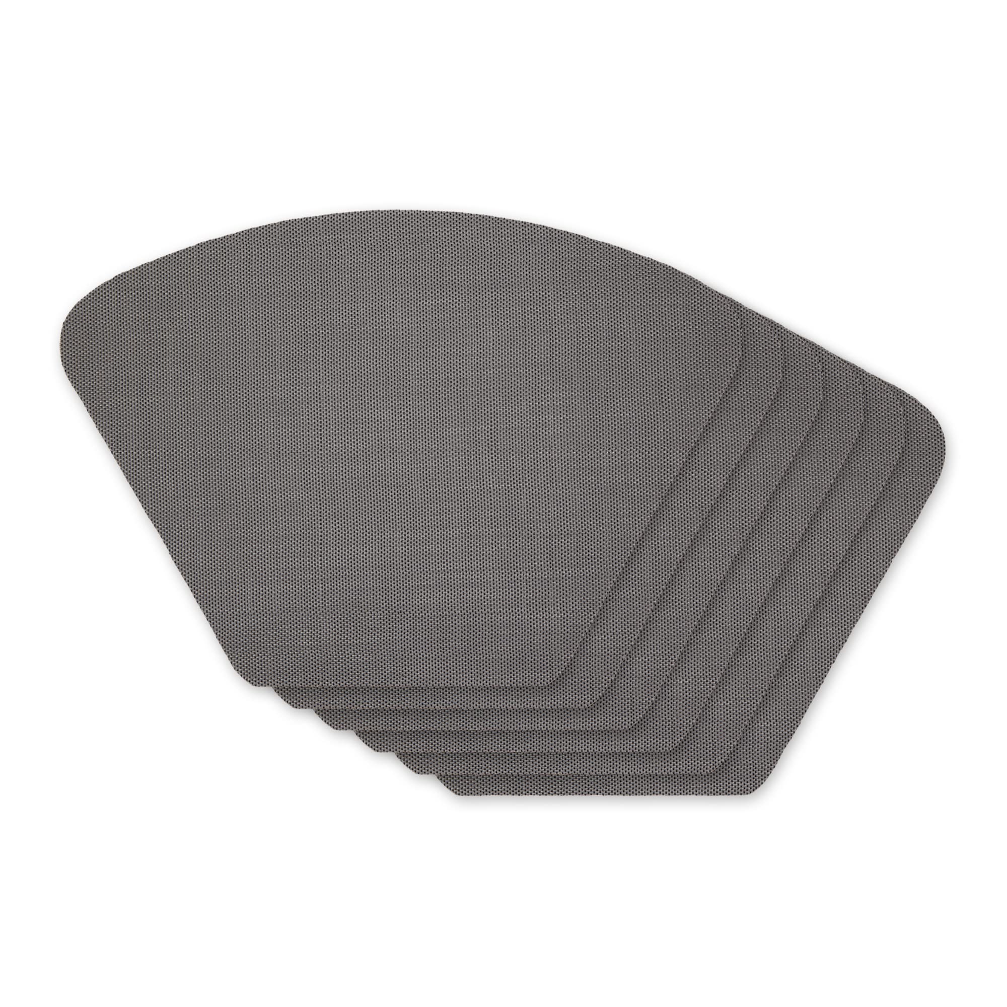 GRAY SOLID ROUND TABLE PLACEMAT SET/6