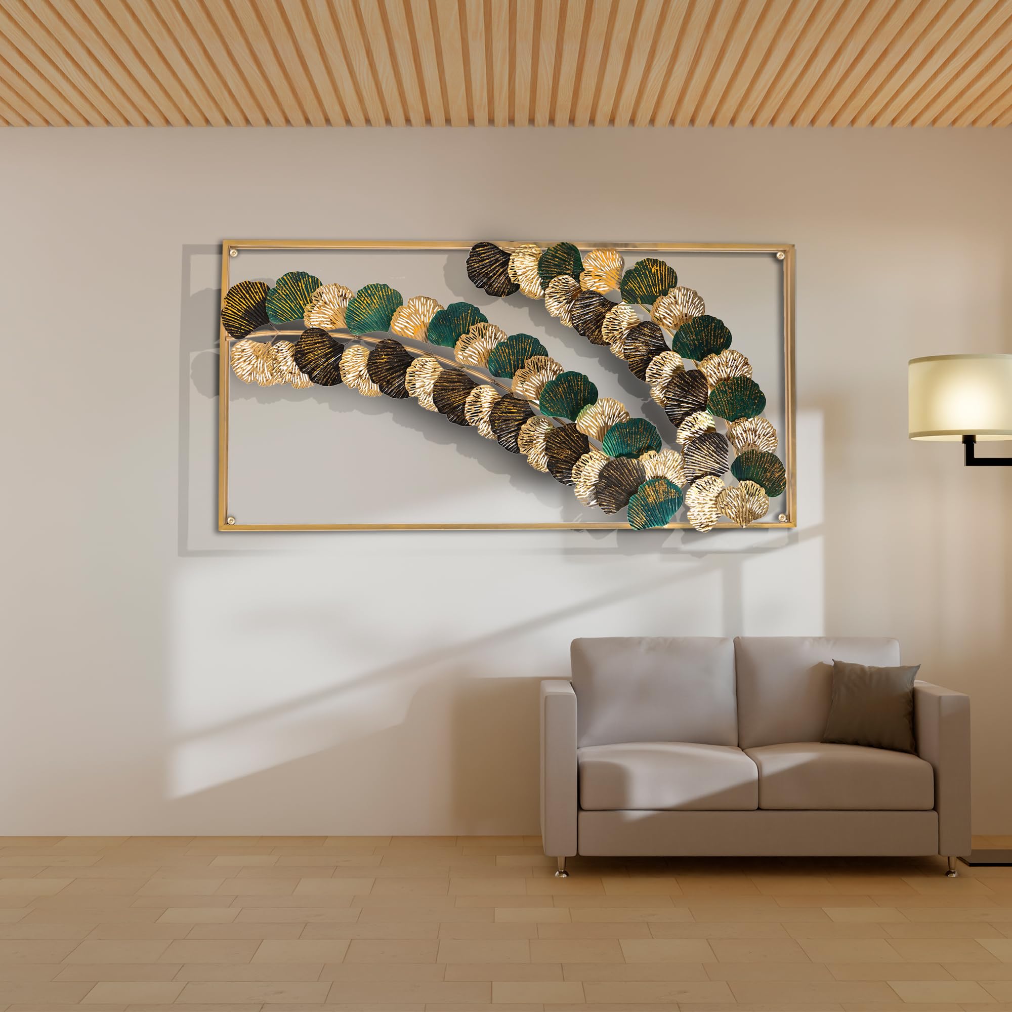 Decorative India Metal Leaf Pattern Abstract Wal Art For Living Room Decorative Wall Sculpture For Home Dcor
