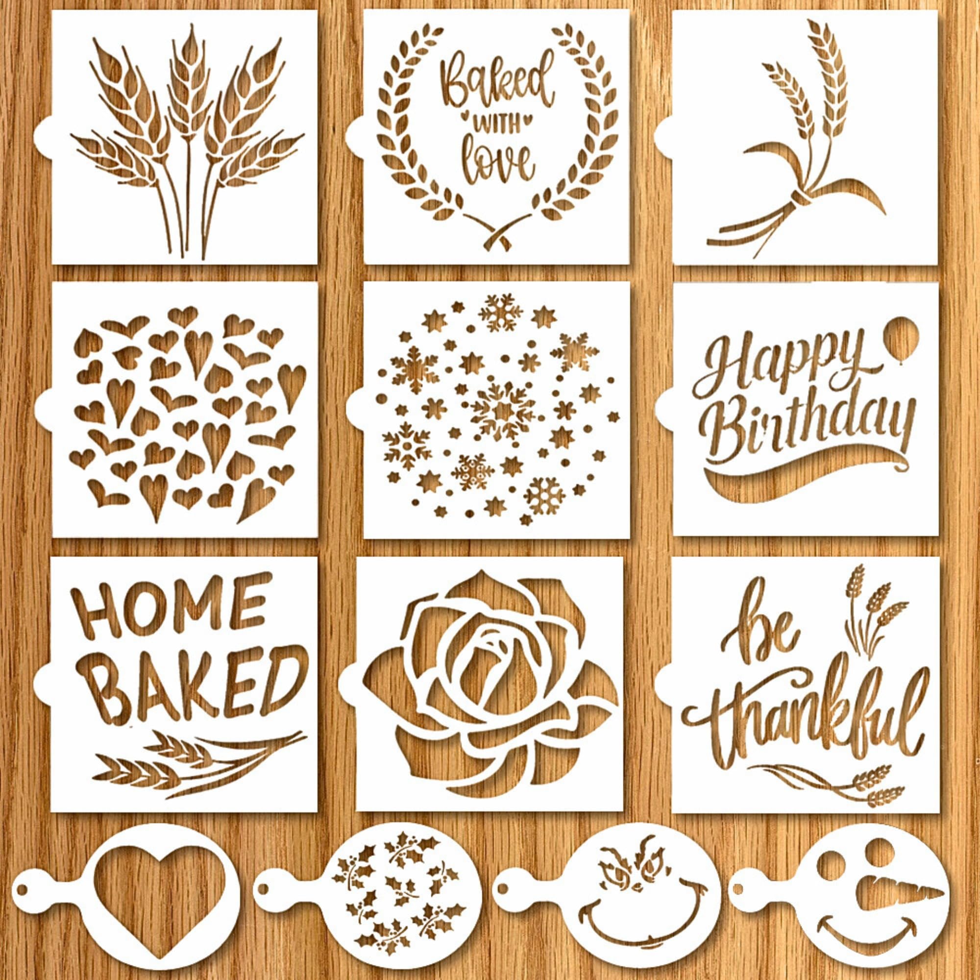 Artisan Bread Stencils For Sourdough - Cake, Pie & Cookie Stencils For Decorating Your Own Unique Design - Baking Stencil Set In