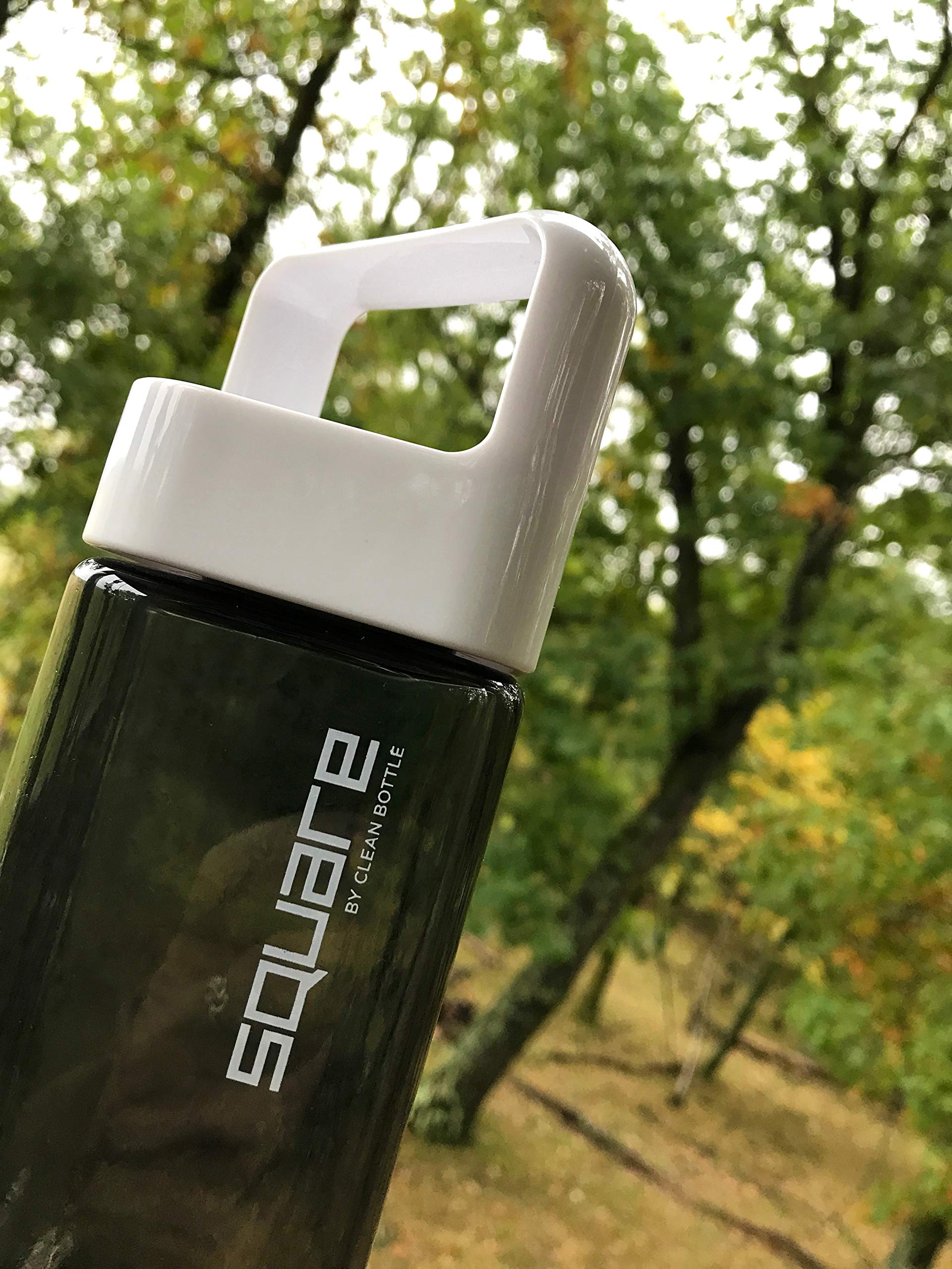 Clean Bottle Square Water Bottle 25oz BPA-Free Tritan Blue PSQ-001 for Travel with Leak Proof Carabiner Lid