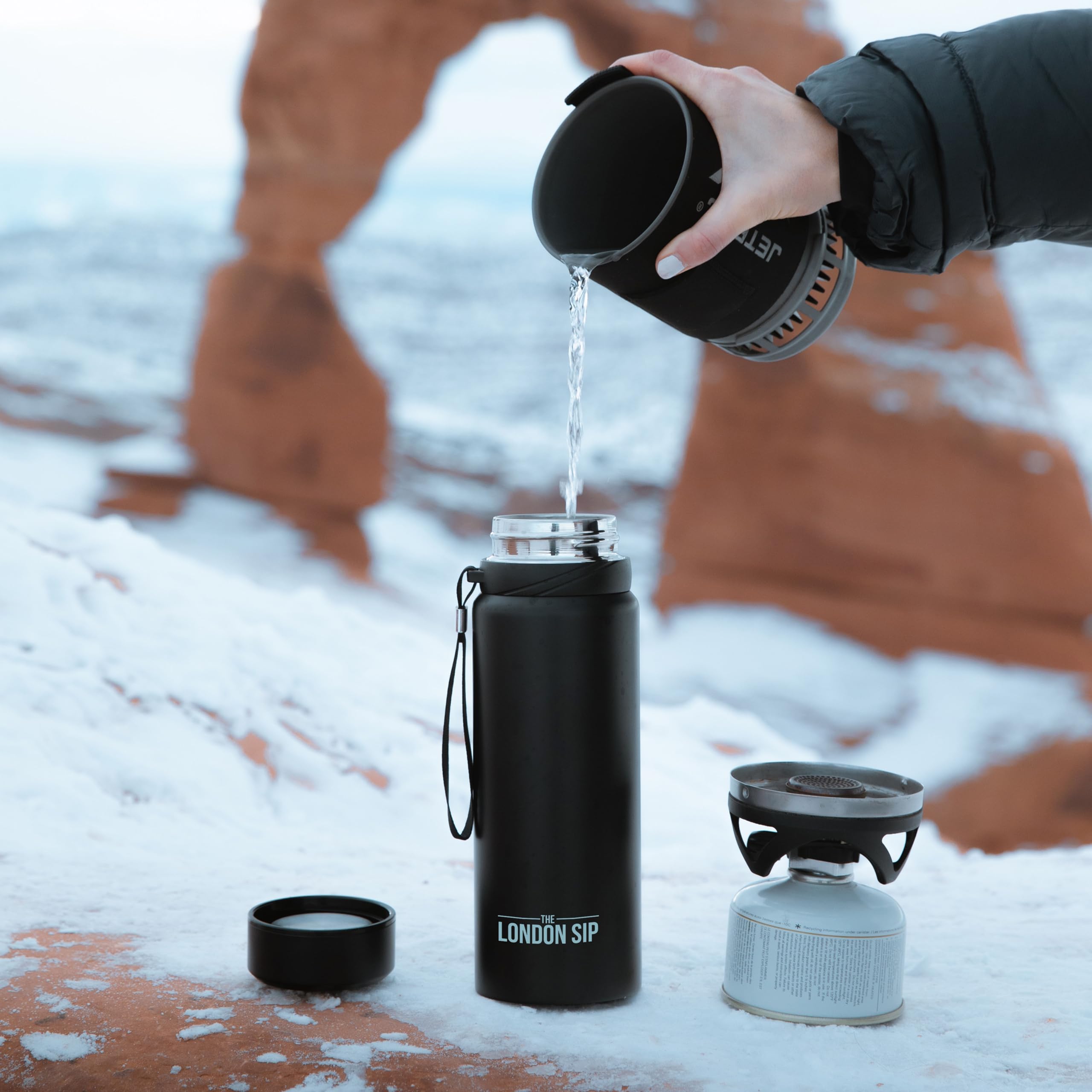 Here & Now Supply Co. 25 Oz Multi-Function Travel Mug And Tumbler | Tea Infuser Water Bottle | Fruit Infused Flask | Hot & Cold