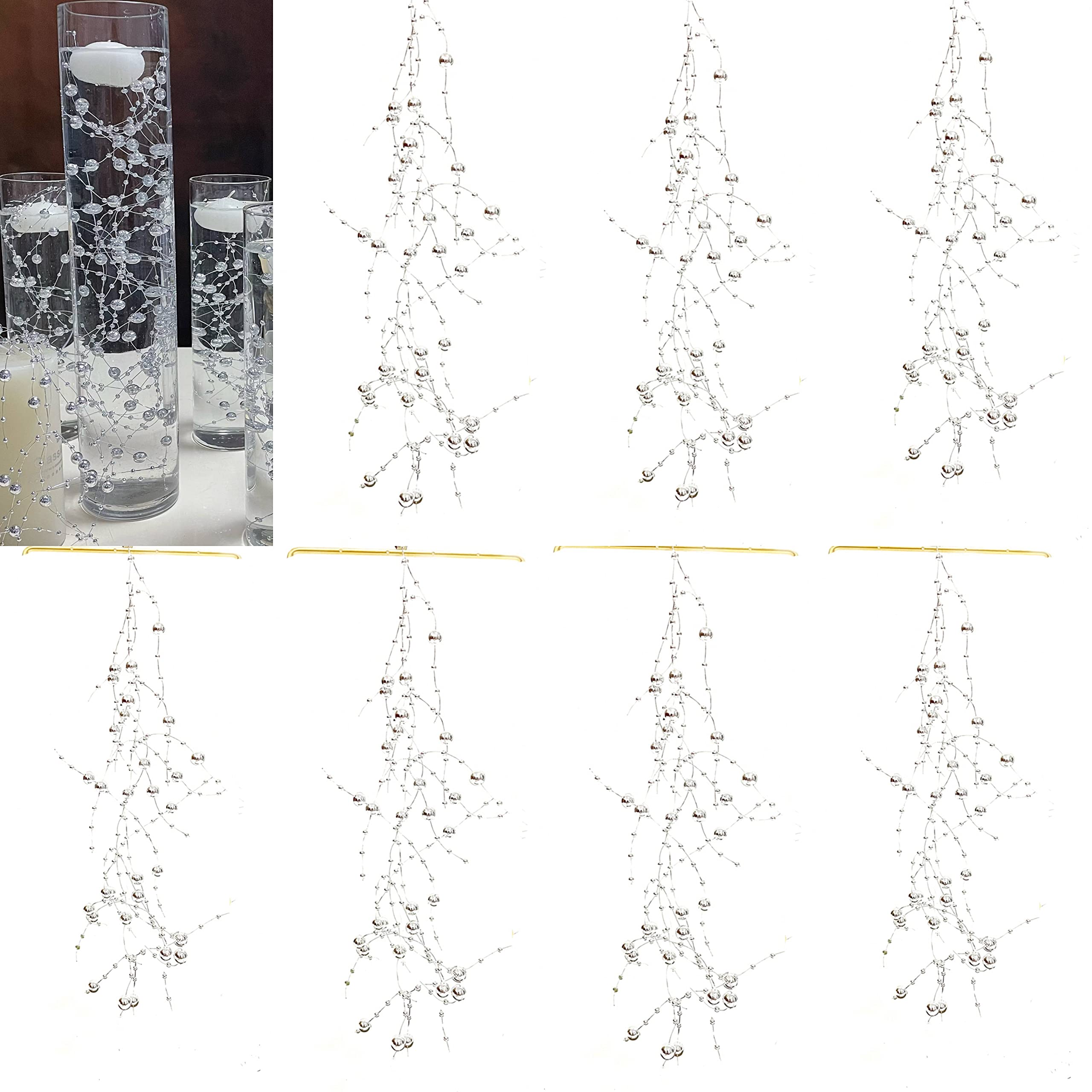 Teasu 12Pcs Pearl String, For Wedding Centerpiece, Vase Filler And Decor For Floating Candles