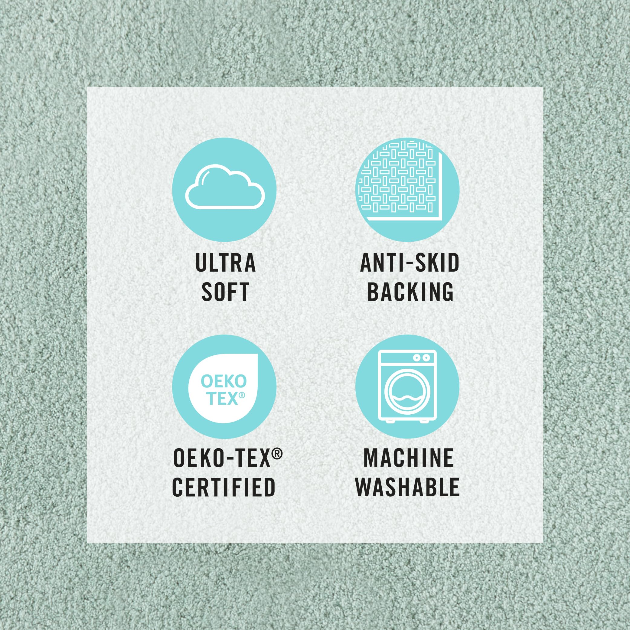 Martha Stewart Drylon Microfiber Bath Rug - 1 Piece, Ultra Soft Plush, Non-Slip, Thick, Washable Bathroom Rugs, Home Decor Acces