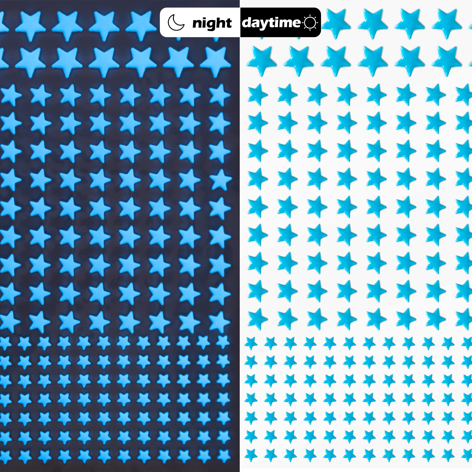 Glow In The Dark Stars Decals Decor For Ceiling 633 Pcs Realistic 3D Stickers Starry Sky Shining Decoration Perfect For Kids Bed