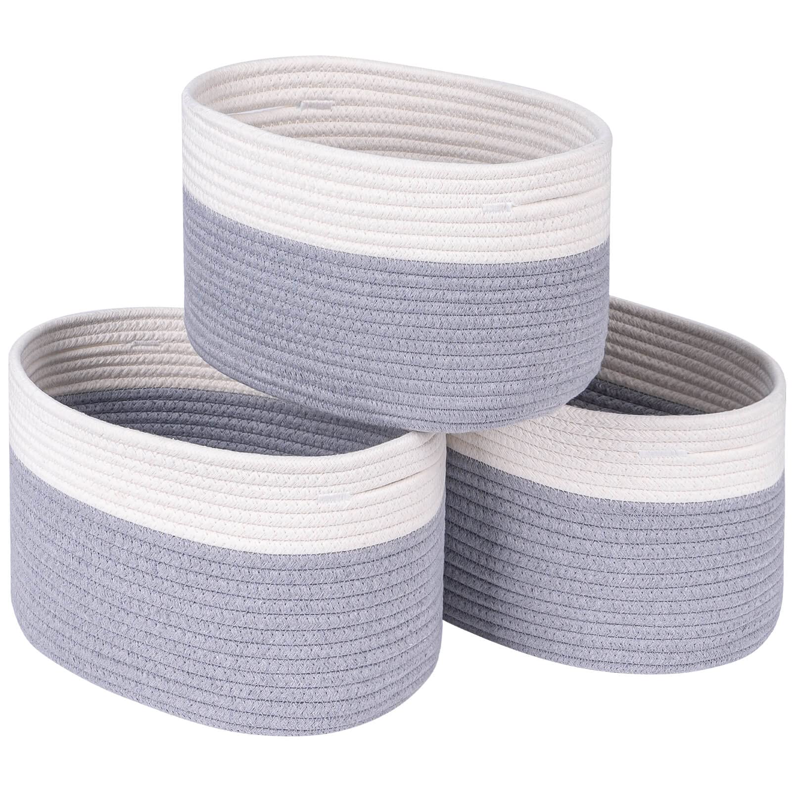 Cubesland Off Whitegrey Storage Baskets Bins For Shelvesorganizing,Woven Cube Storage Baskets Bins For Storage, Organizing Baske