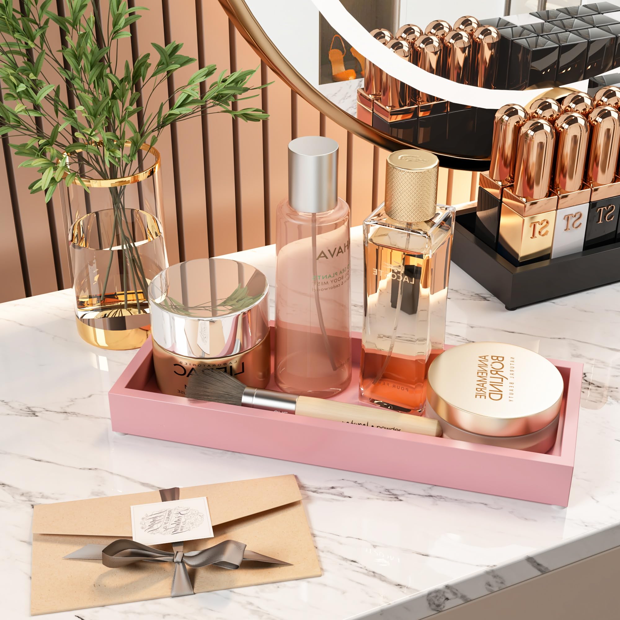 Bathroom Perfume Tray For Candle Trinket, Decor Vanity Trays For Countertop Nightstand Toilet Tank Counter Dresser Bedroom, Deco