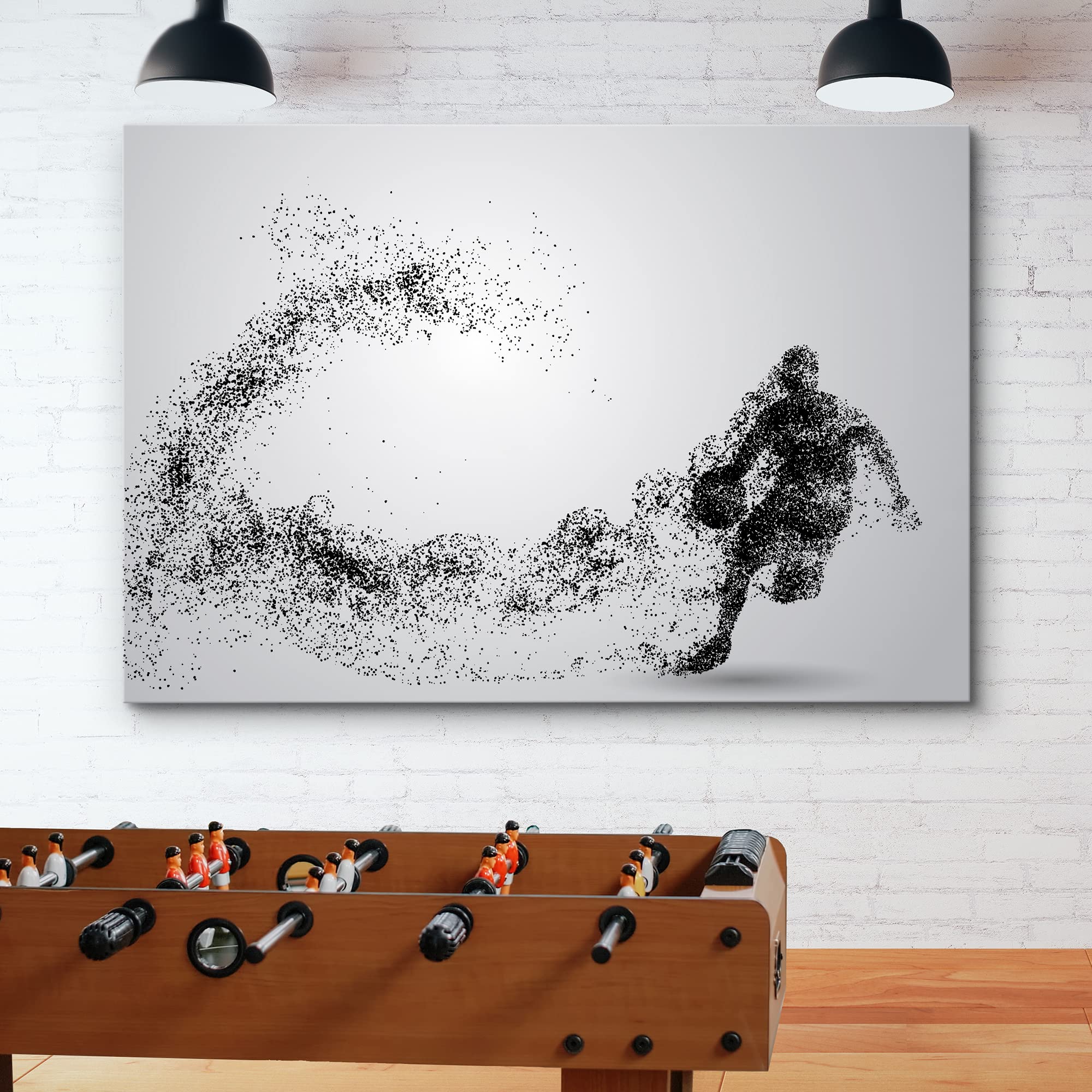Wall26 Canvas Print Wall Art Dot Explosion Basketball Player Dribbling Ball Sports Athletes Digital Art Modern Art Rustic Scenic